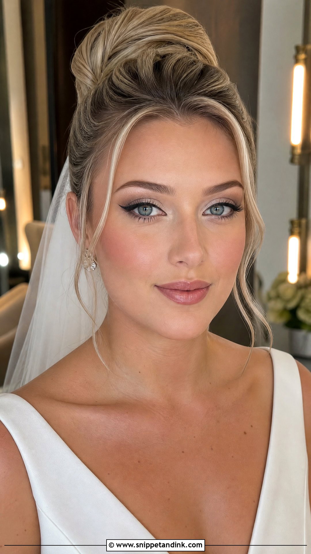 Blonde Wedding Makeup With Winged Liner - Snippet and Ink - 25 Blonde Wedding Makeup Ideas