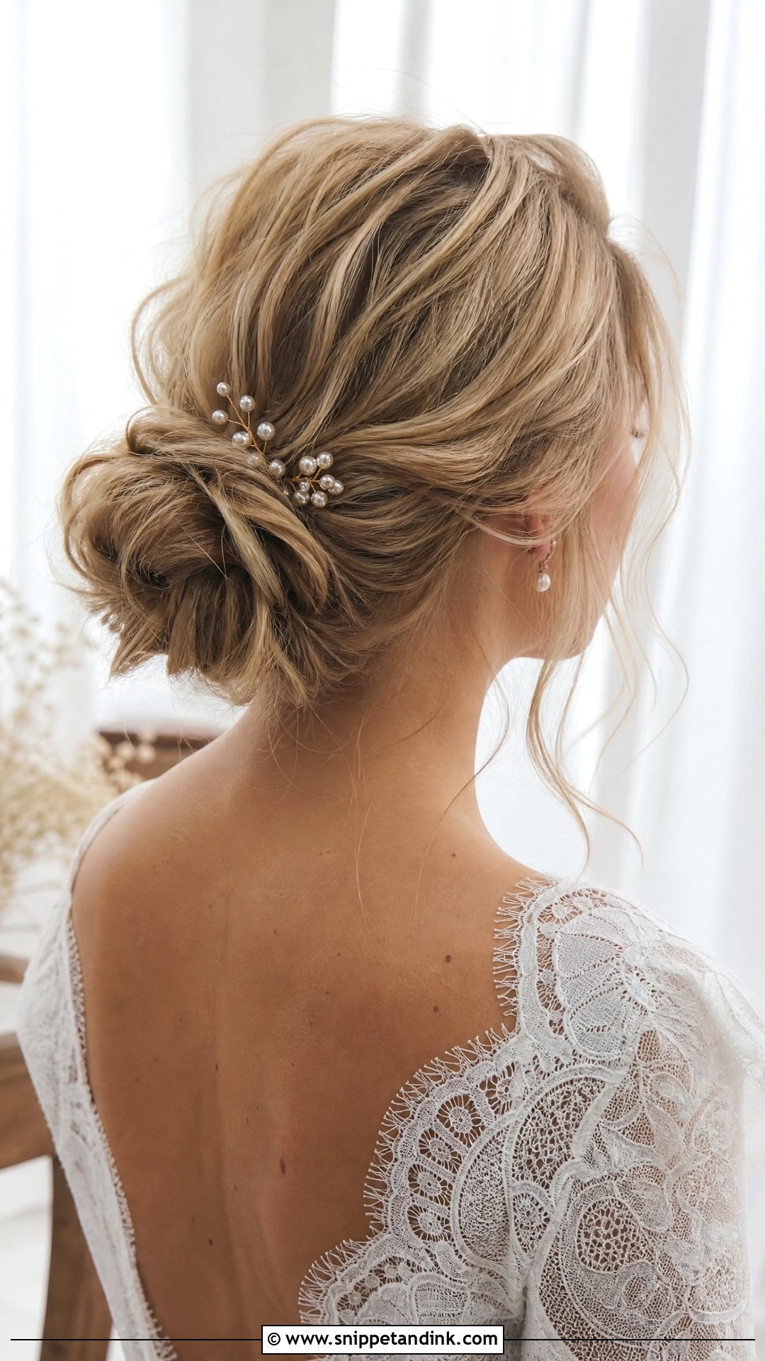 Blonde Wedding Messy Bun - Snippet and Ink - 15 Blonde Wedding Hairstyles for Long Hair