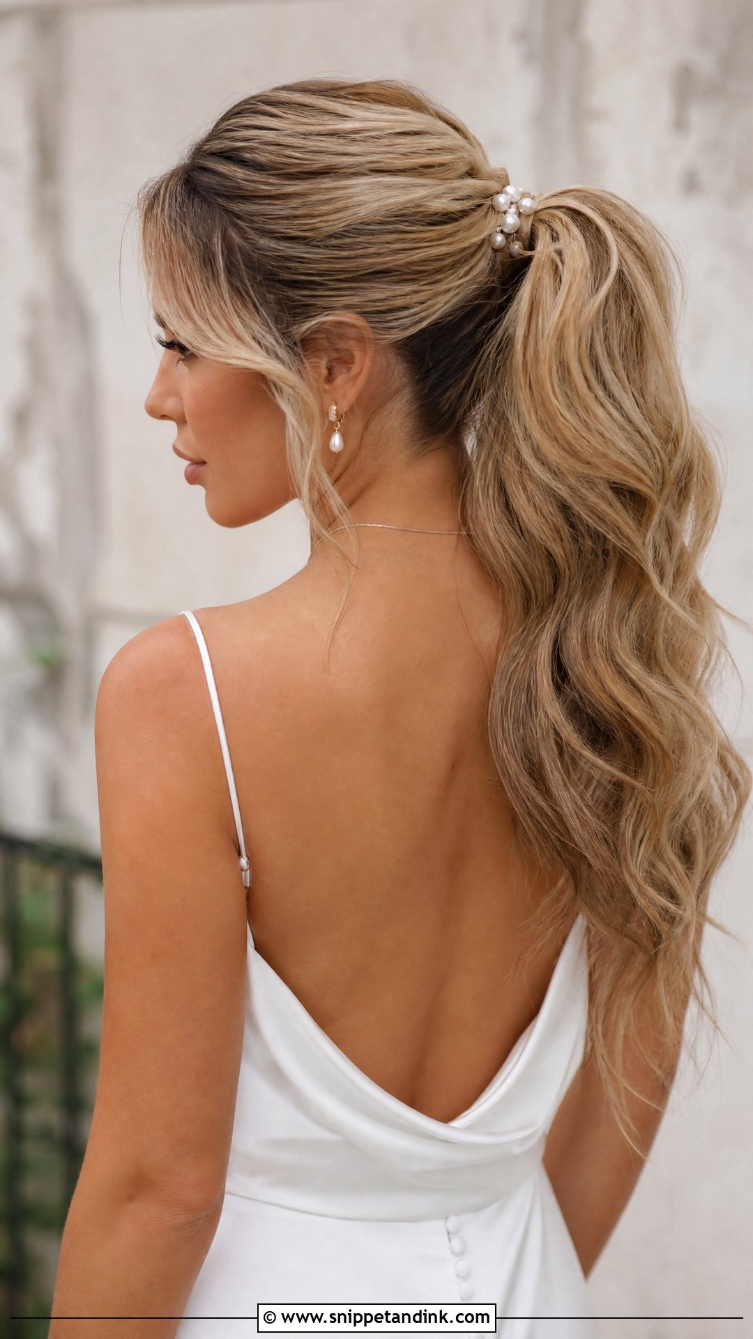 Blonde Wedding Ponytail - Snippet and Ink - 15 Blonde Wedding Hairstyles for Long Hair