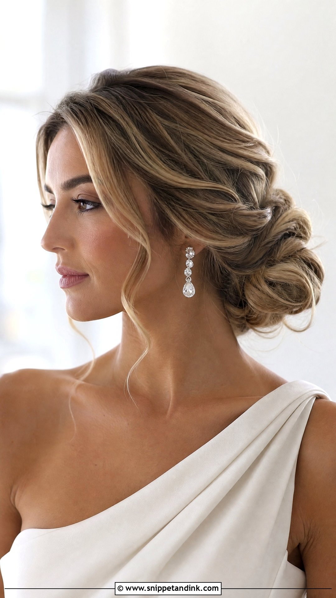 Blonde Wedding Side Bun - Snippet and Ink - 15 Blonde Updo Wedding Ideas