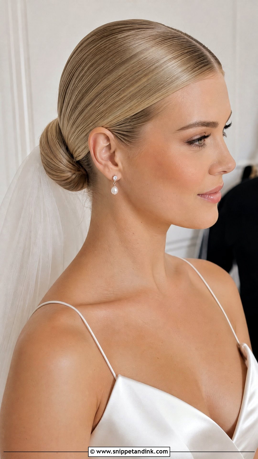Blonde Wedding Sleek Bun - Snippet and Ink - 15 Blonde Updo Wedding Ideas