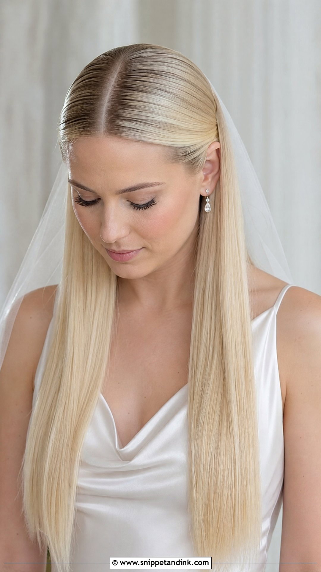 Blonde Wedding Sleek Straight Hair - Snippet and Ink - 15 Blonde Wedding Hairstyles for Long Hair