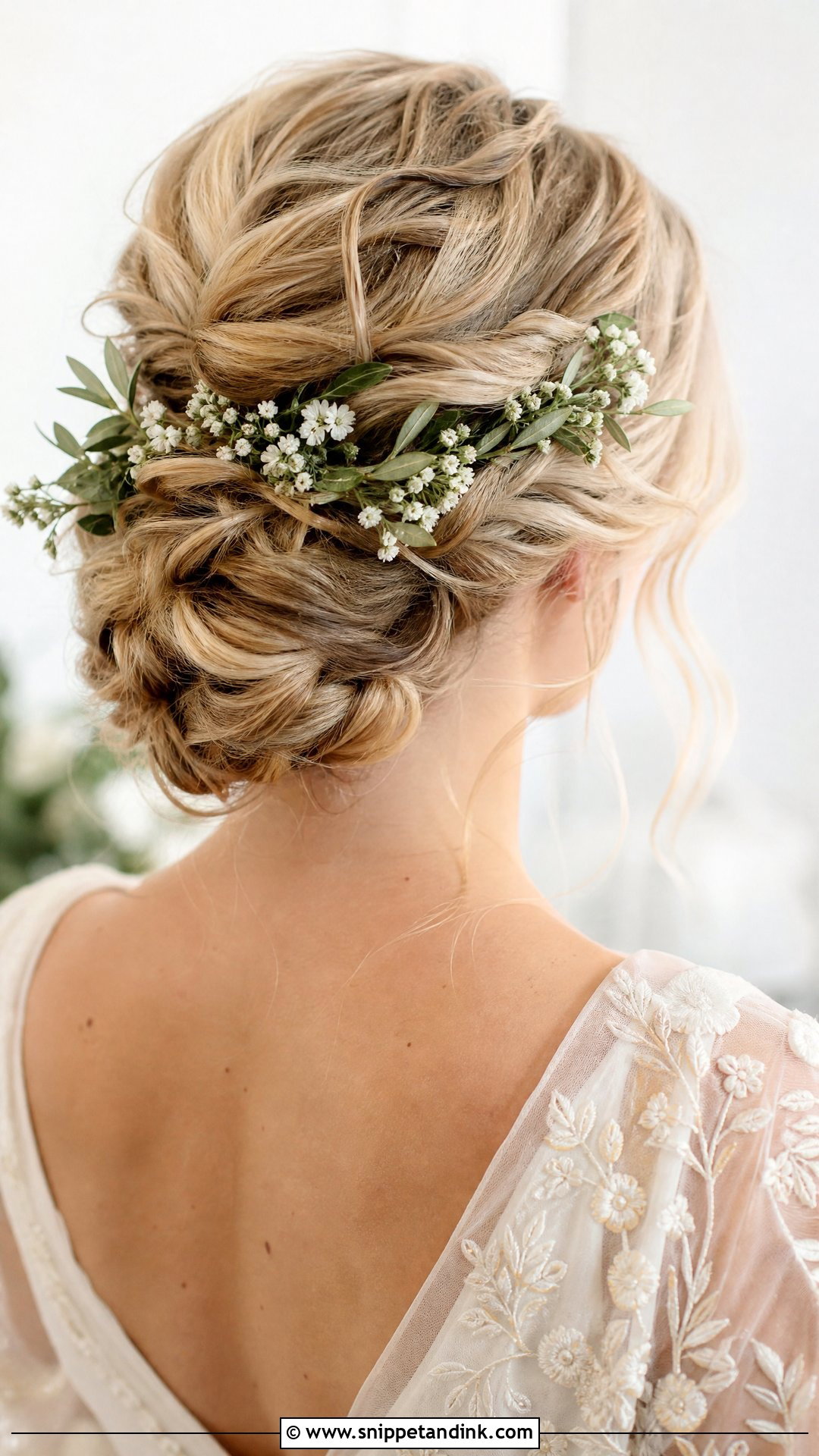 Blonde Wedding Updo With Flowers - Snippet and Ink - 15 Blonde Updo Wedding Ideas