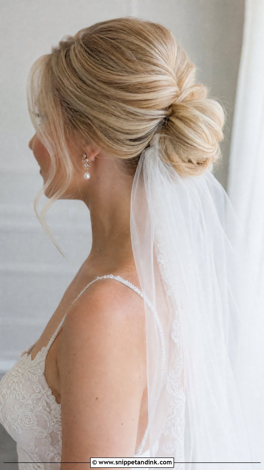 Blonde Wedding Updo With Veil - Snippet and Ink - 15 Blonde Updo Wedding Ideas