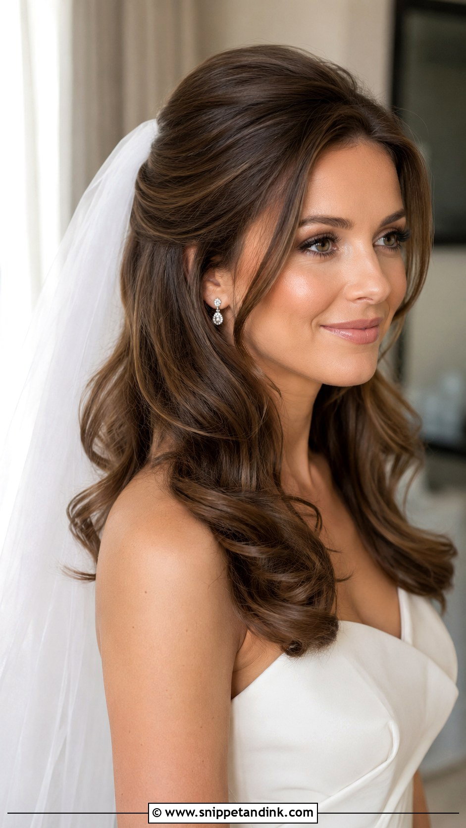 Blowout Wedding Hairstyle With Veil - Snippet and Ink - 20 Blowout Wedding Hairstyles