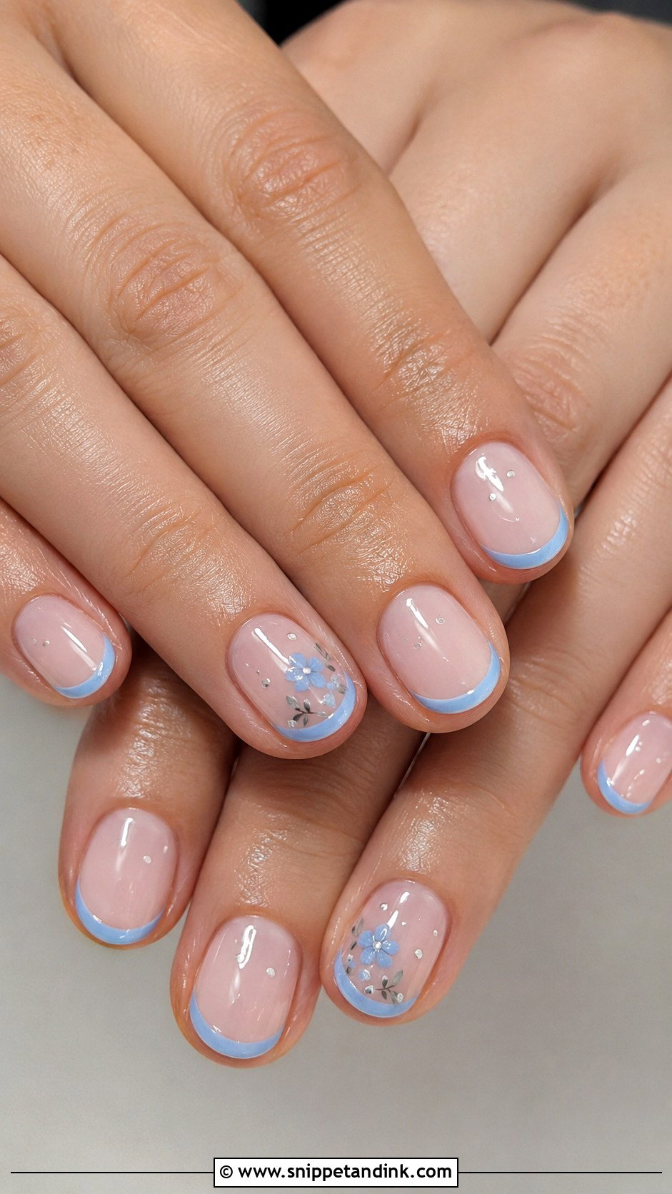 Blue Accent Wedding Anniversary Nails - Snippet and Ink - 20 Wedding Anniversary Nails