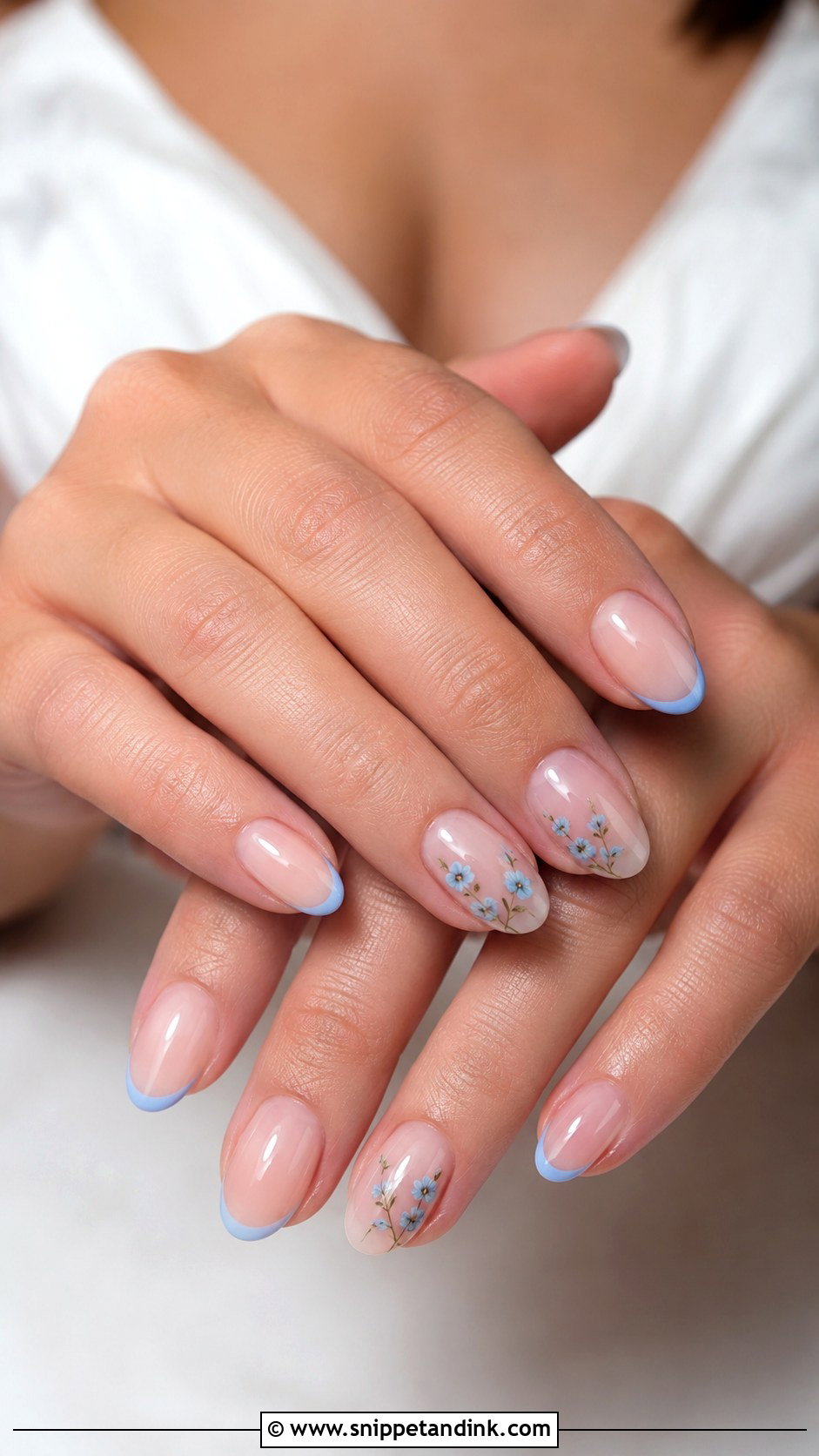 Blue Accent Wedding Nails - Snippet and Ink - 20 Wedding Nails Design 2025