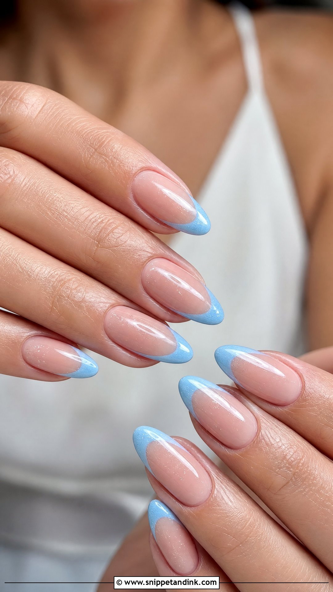 Blue Almond Bridal Nails - Snippet and Ink - 25 Blue Bridal Nails