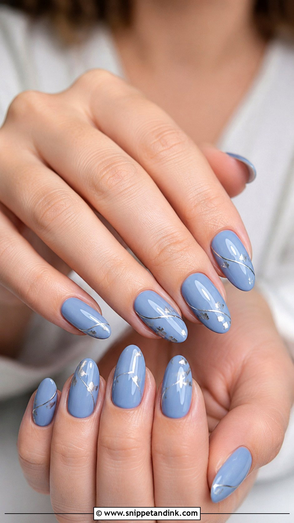 Blue Almond Bridesmaid Nails - Snippet and Ink - 20 Blue Bridesmaid Nails