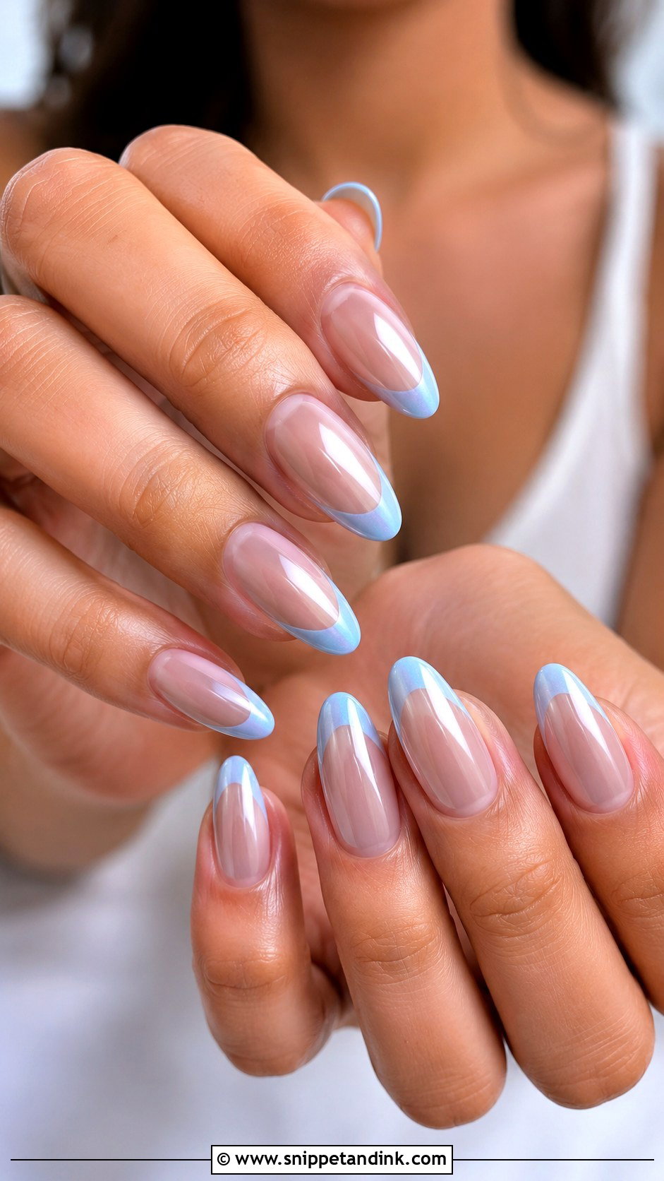 Blue Almond Wedding Nails - Snippet and Ink - 20 Wedding Nails with Blue