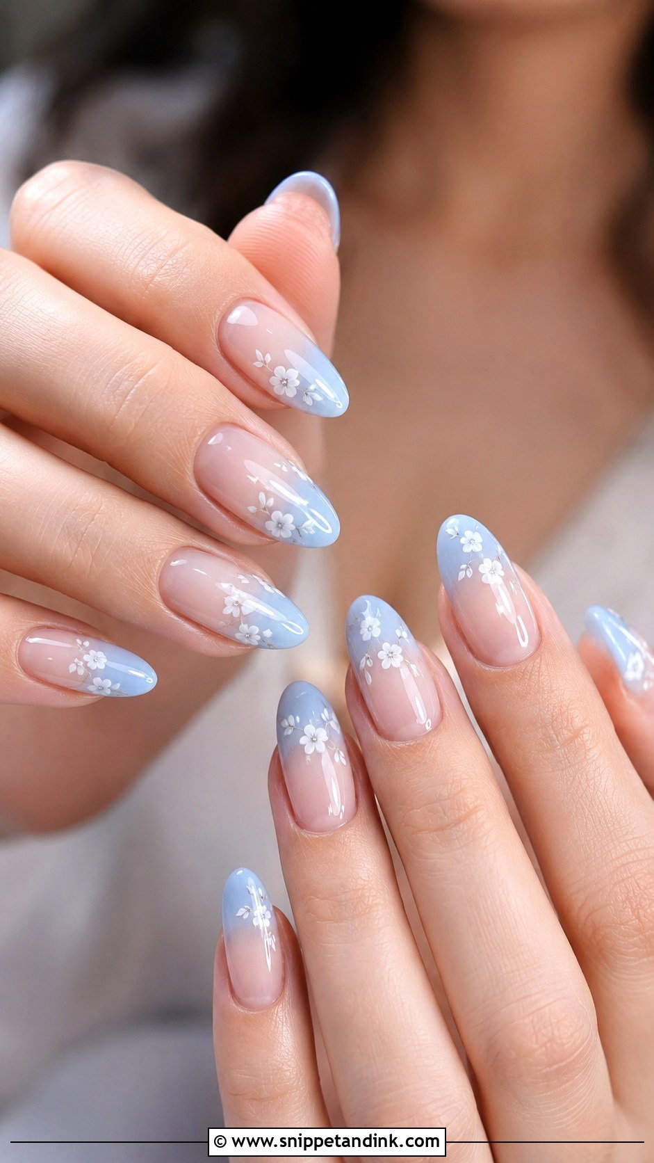 Blue Almond Wedding Nails - Snippet and Ink - 30 Blue Wedding Nails