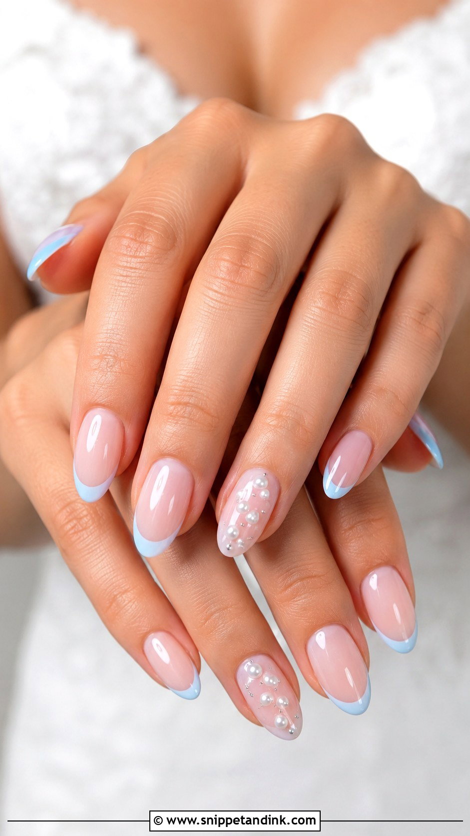 Blue Almond Wedding Nails - Snippet and Ink - 20 Blue Wedding Nails for Bride