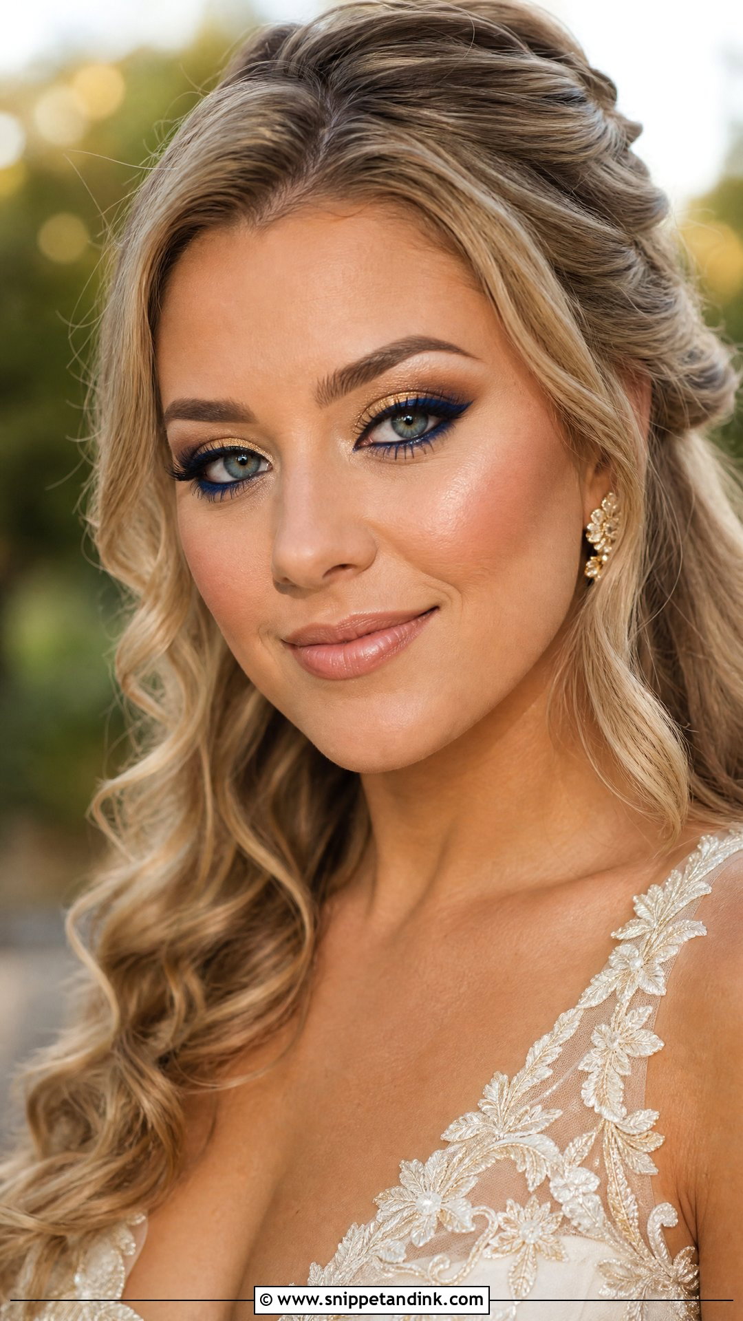 Blue And Gold Bridal Makeup - Snippet and Ink - 20 Blue Bridal Makeup Ideas