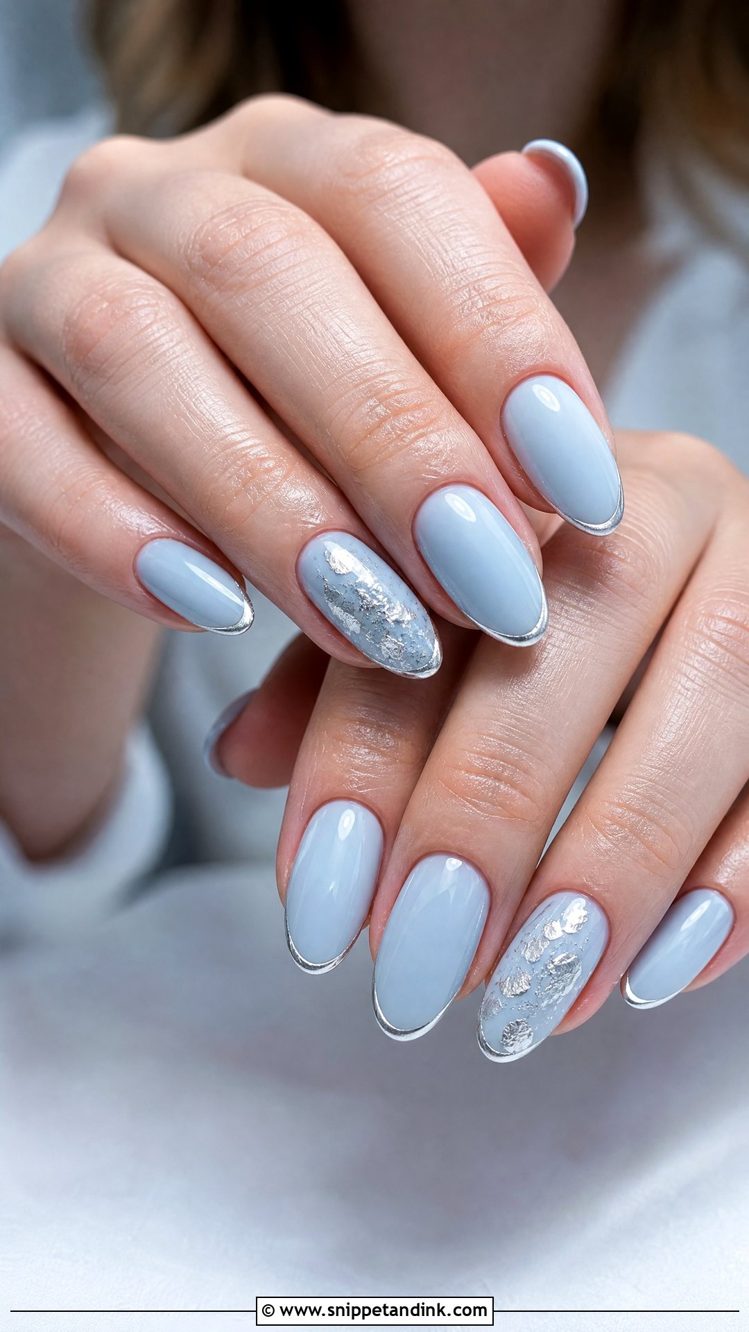 Blue And Silver Bridal Nails - Snippet and Ink - 25 Blue Bridal Nails