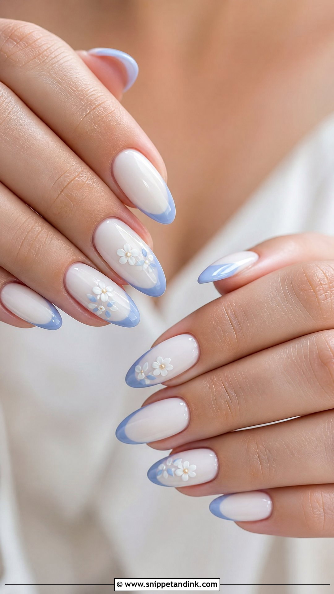 Blue And White Bridal Nails - Snippet and Ink - 25 Blue Bridal Nails