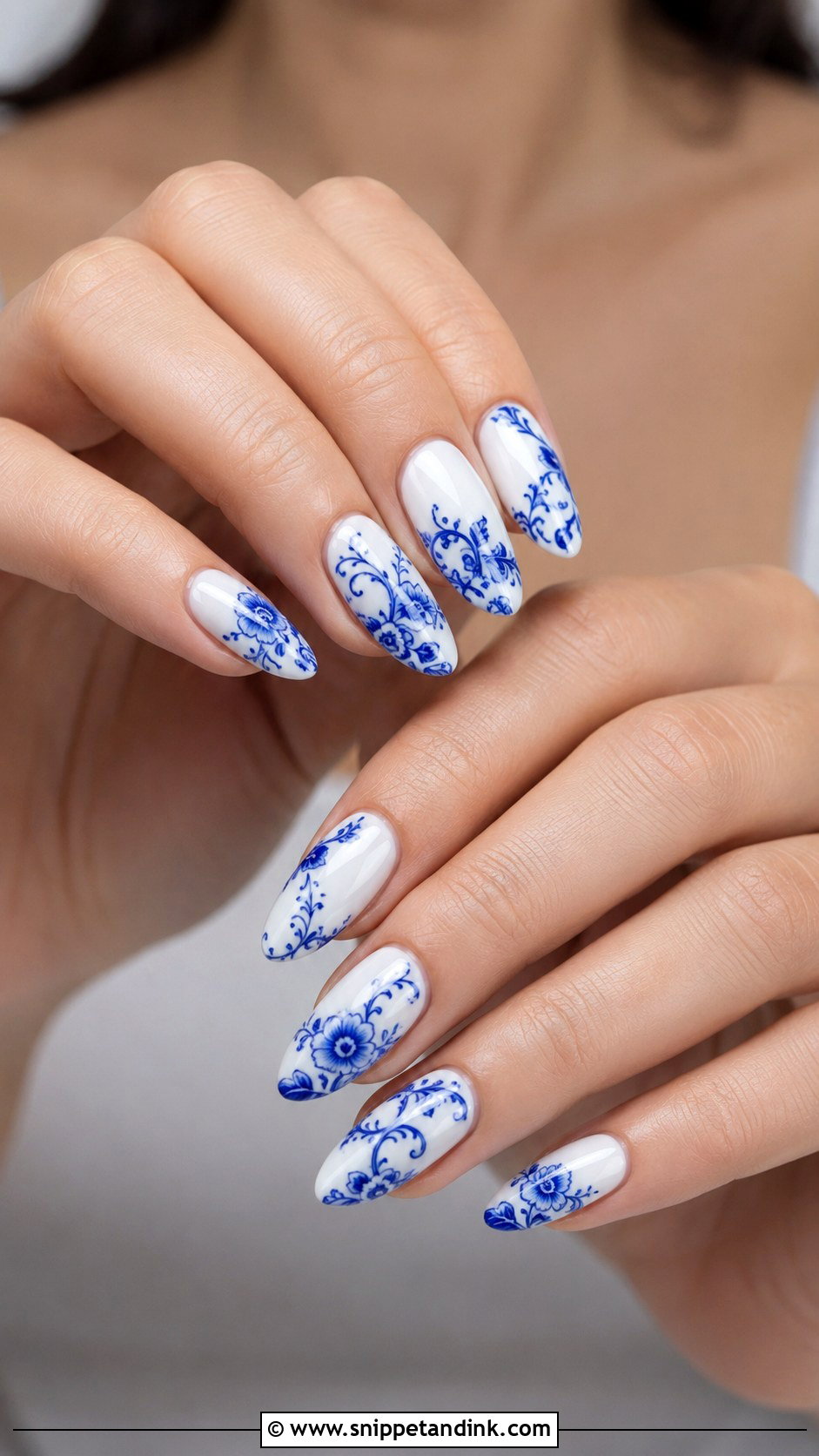 Blue And White Porcelain Wedding Nails - Snippet and Ink - 20 Blue and White Wedding Nails