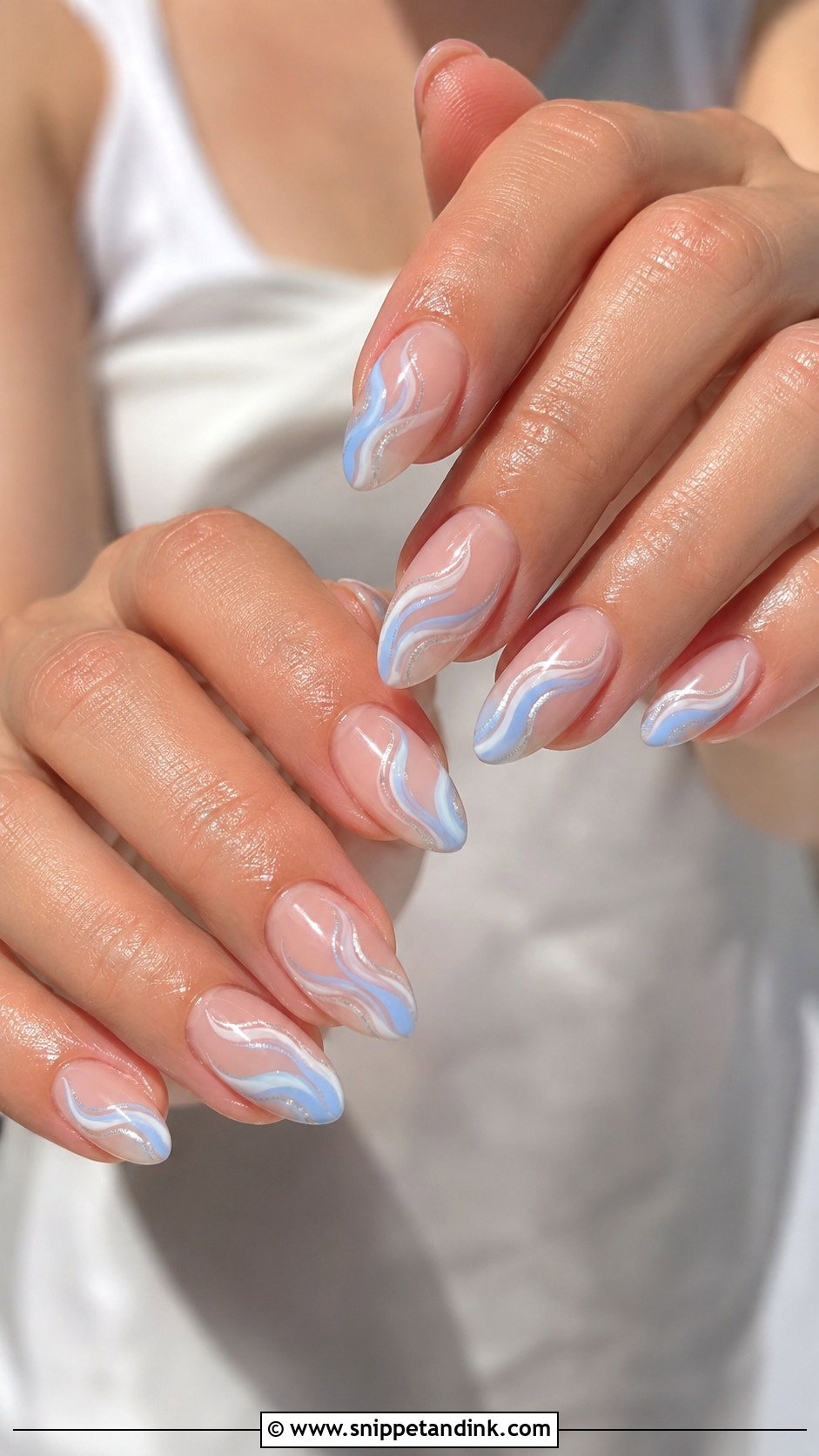 Blue And White Swirl Wedding Nails - Snippet and Ink - 20 Blue and White Wedding Nails