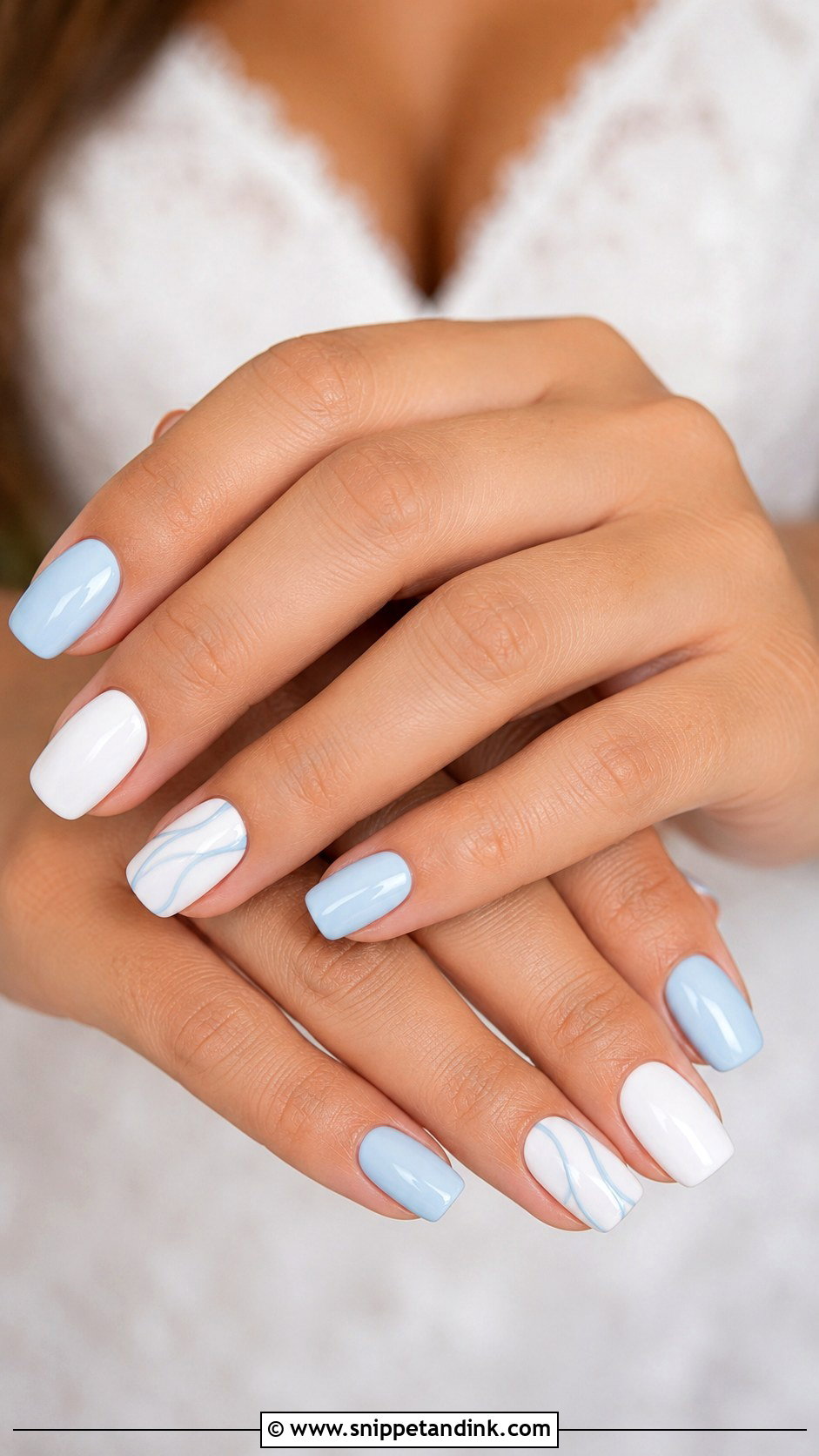 Blue And White Wedding Nails - Snippet and Ink - 20 Blue Wedding Nails for Bride