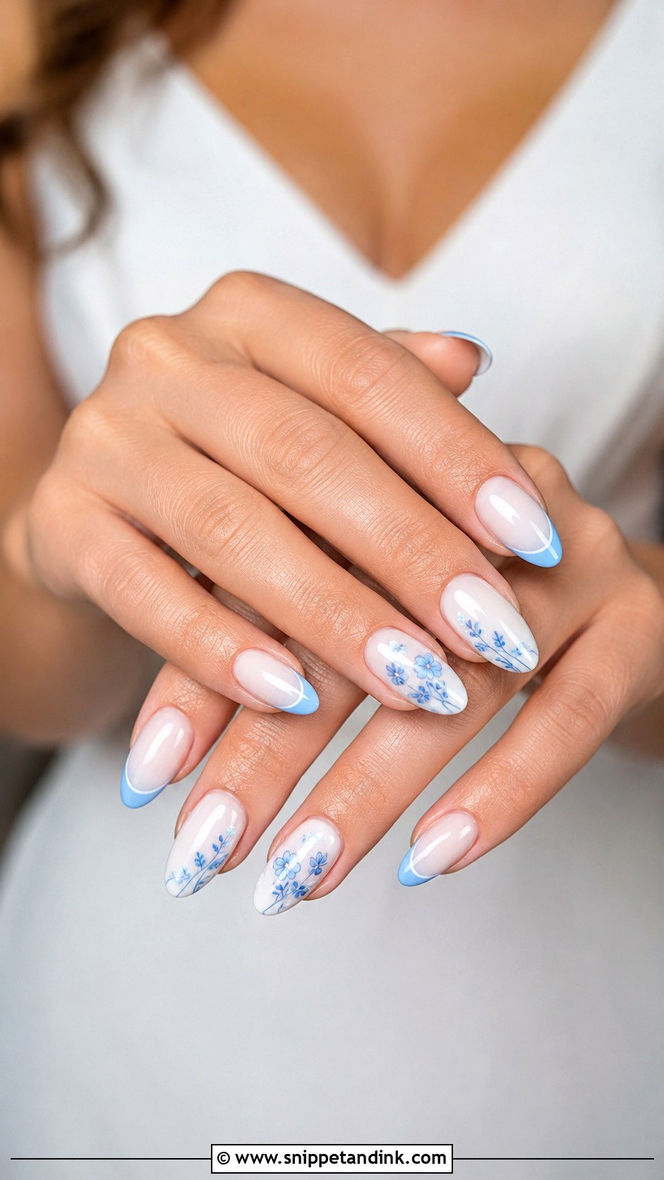 Blue And White Wedding Nails - Snippet and Ink - 30 Blue Wedding Nails