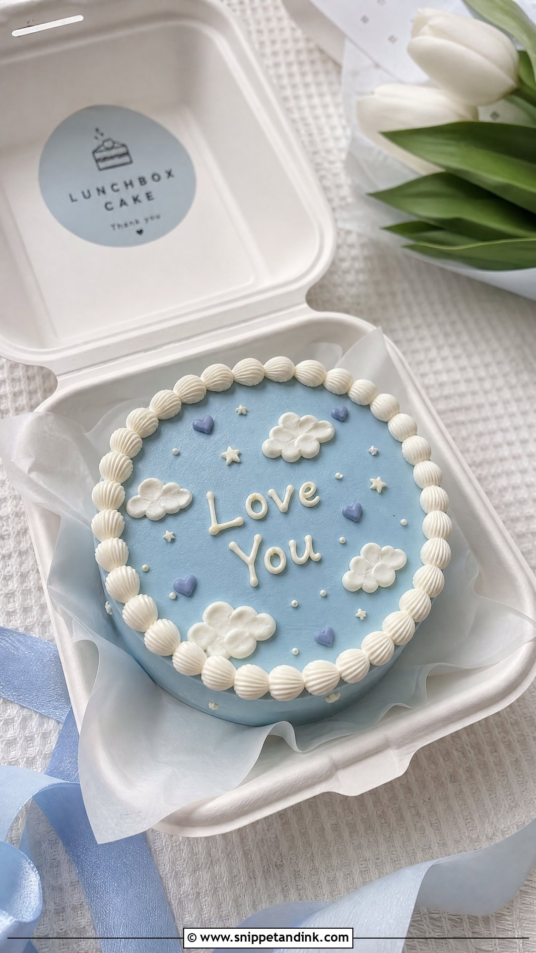 Blue Anniversary Bento Cake - Snippet and Ink - 30 Anniversary Bento Cake Ideas