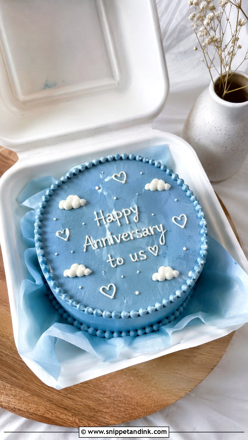 Blue Anniversary Bento Cake - Snippet and Ink - 20 Anniversary Bento Cake Ideas