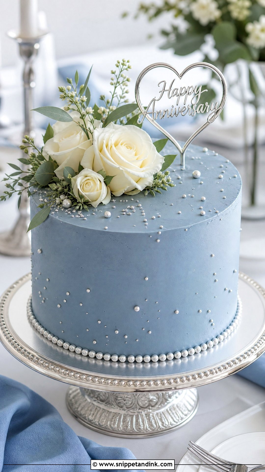 Blue Anniversary Cake - Snippet and Ink - 30 Marriage Anniversary Cake Ideas