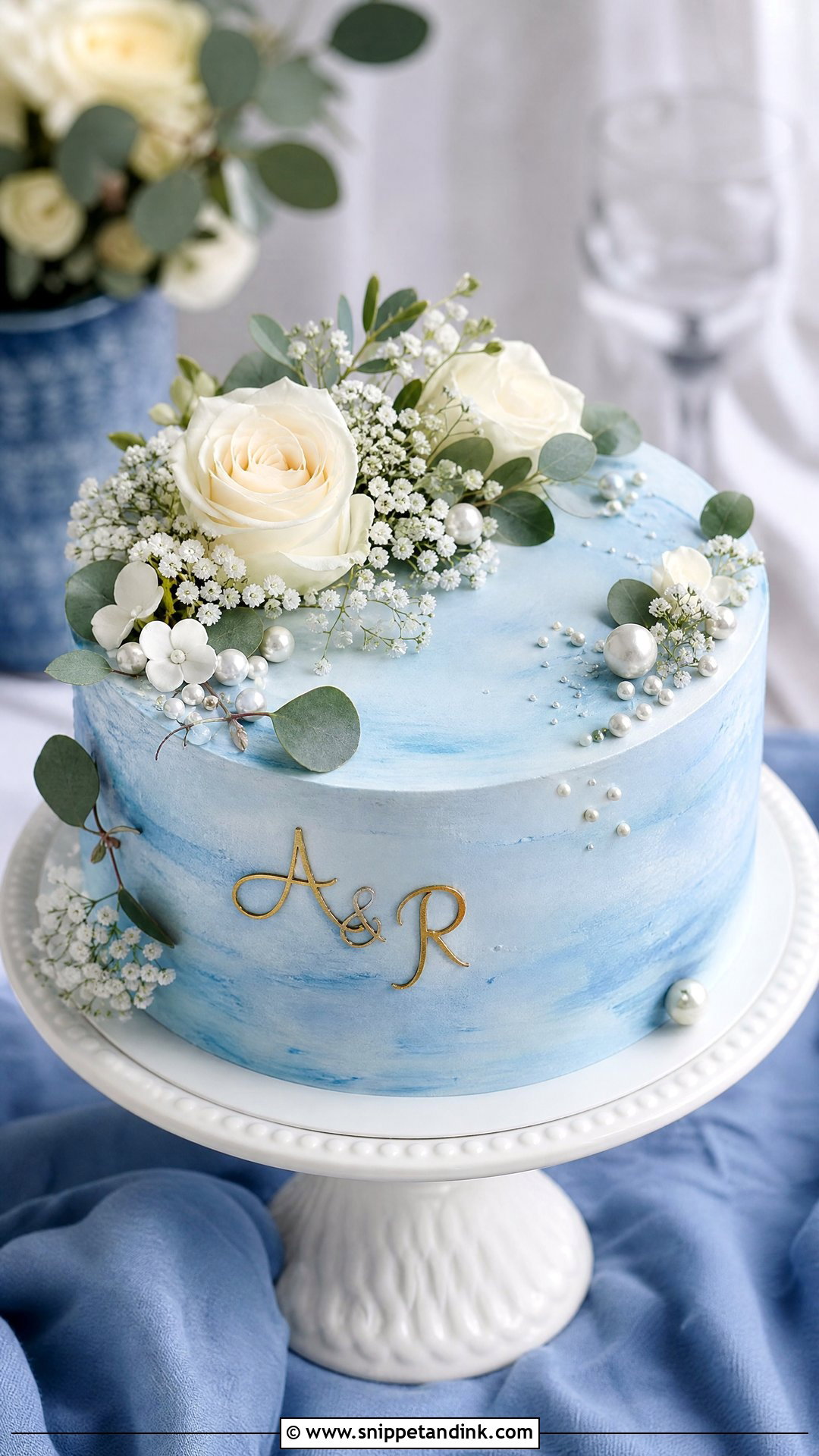 Blue Anniversary Cake - Snippet and Ink - 35 Anniversary Cake Designs
