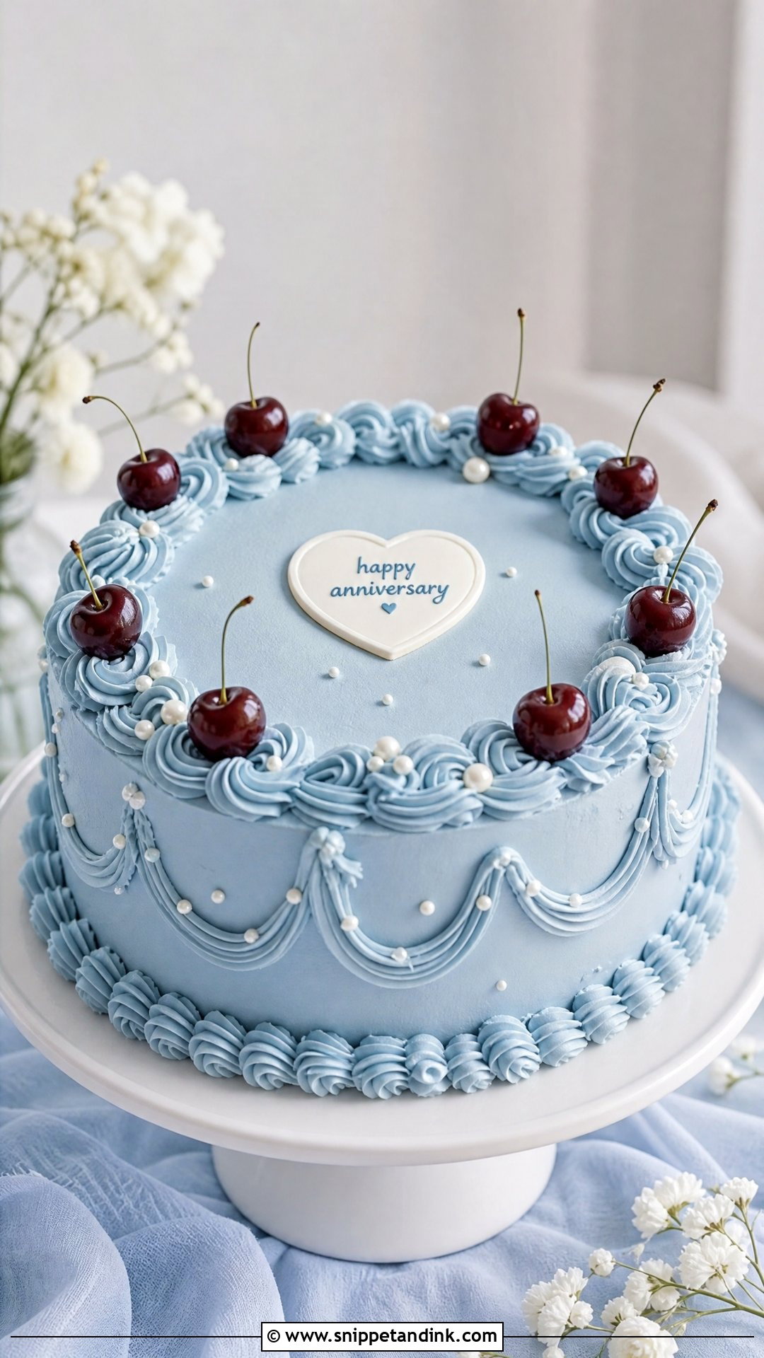 Blue Anniversary Cake - Snippet and Ink - 35 Anniversary Cake Ideas
