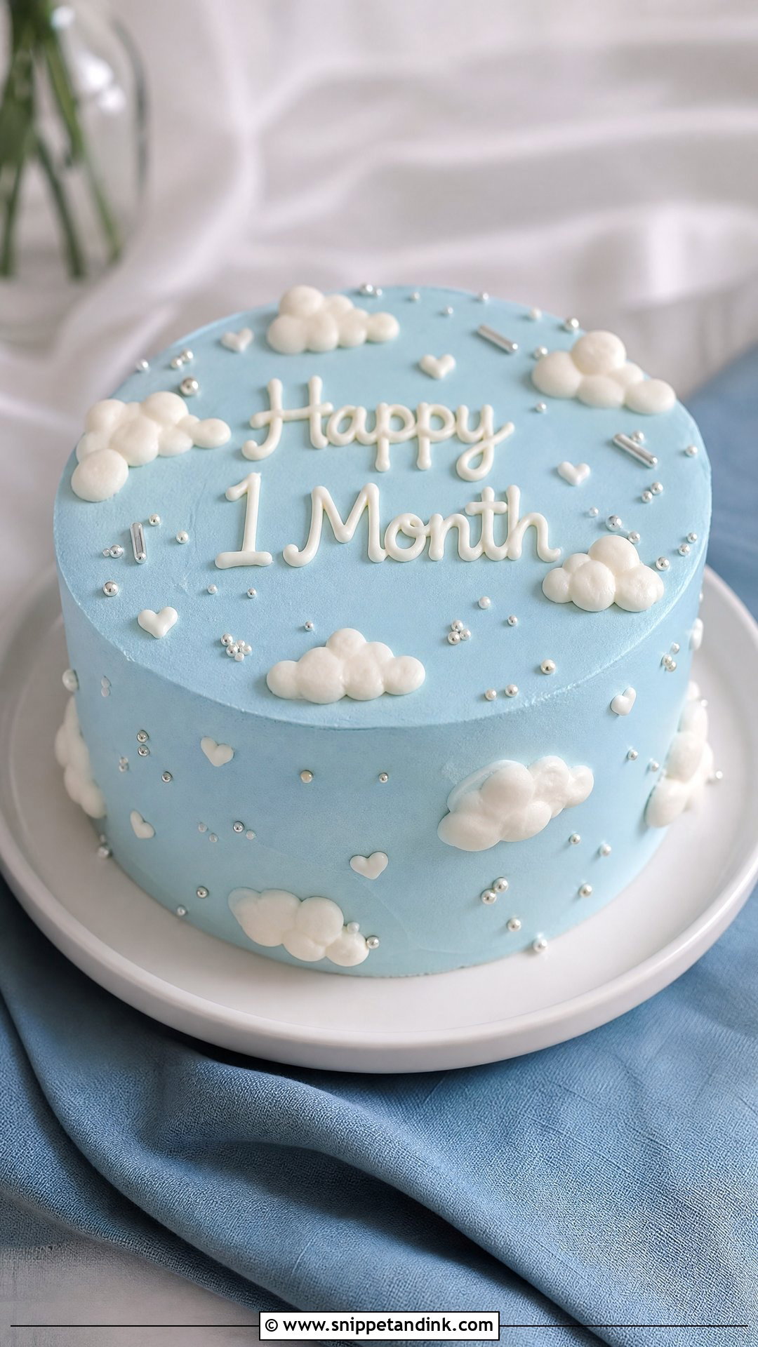 Blue Anniversary Cake - Snippet and Ink - 25 1 Month Anniversary Cake Ideas
