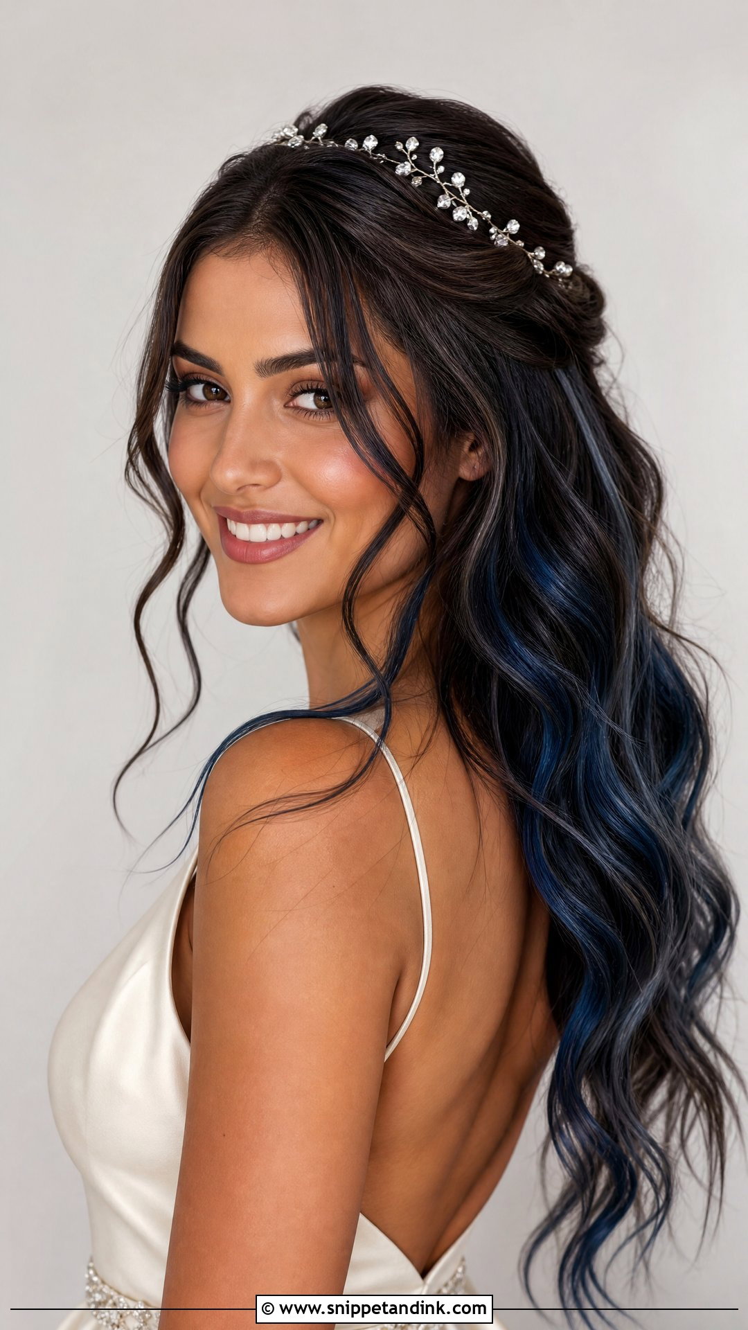 Blue Balayage Wedding Hair - Snippet and Ink - 15 Blue Hair Bride Ideas