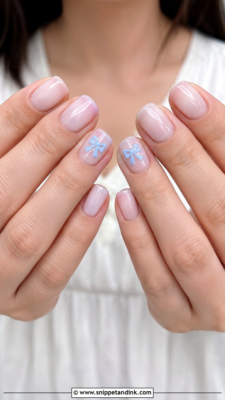 Blue Bow Wedding Nails - Snippet and Ink - 20 Something Blue Wedding Nails