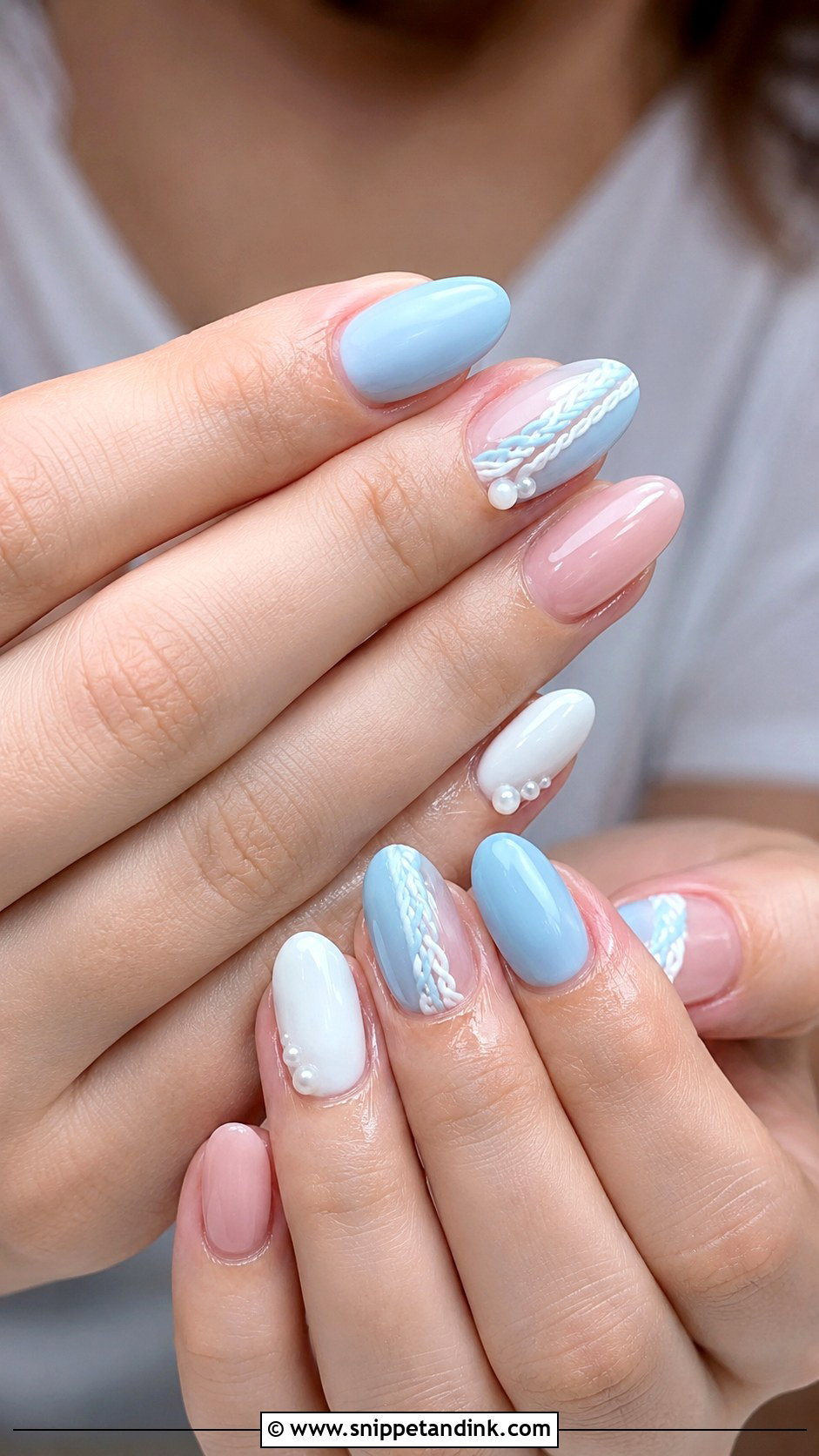 Blue Braid Wedding Nails - Snippet and Ink - 20 Braid Wedding Nails