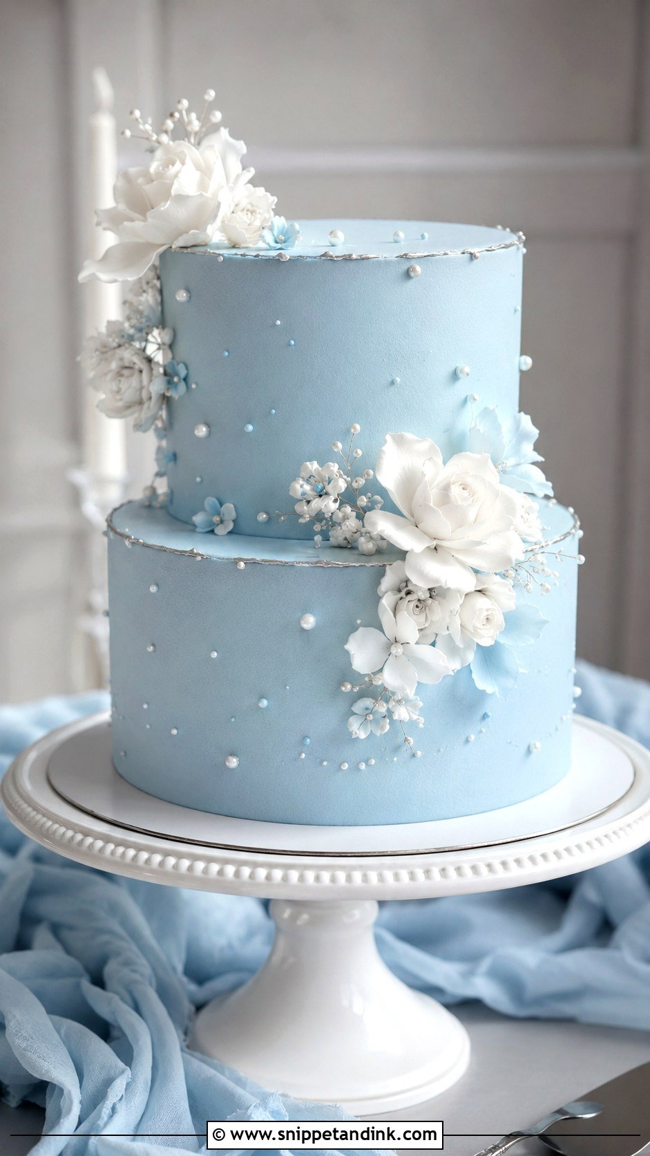 Blue Bridal Cake - Snippet and Ink - 20 Bridal Cakes