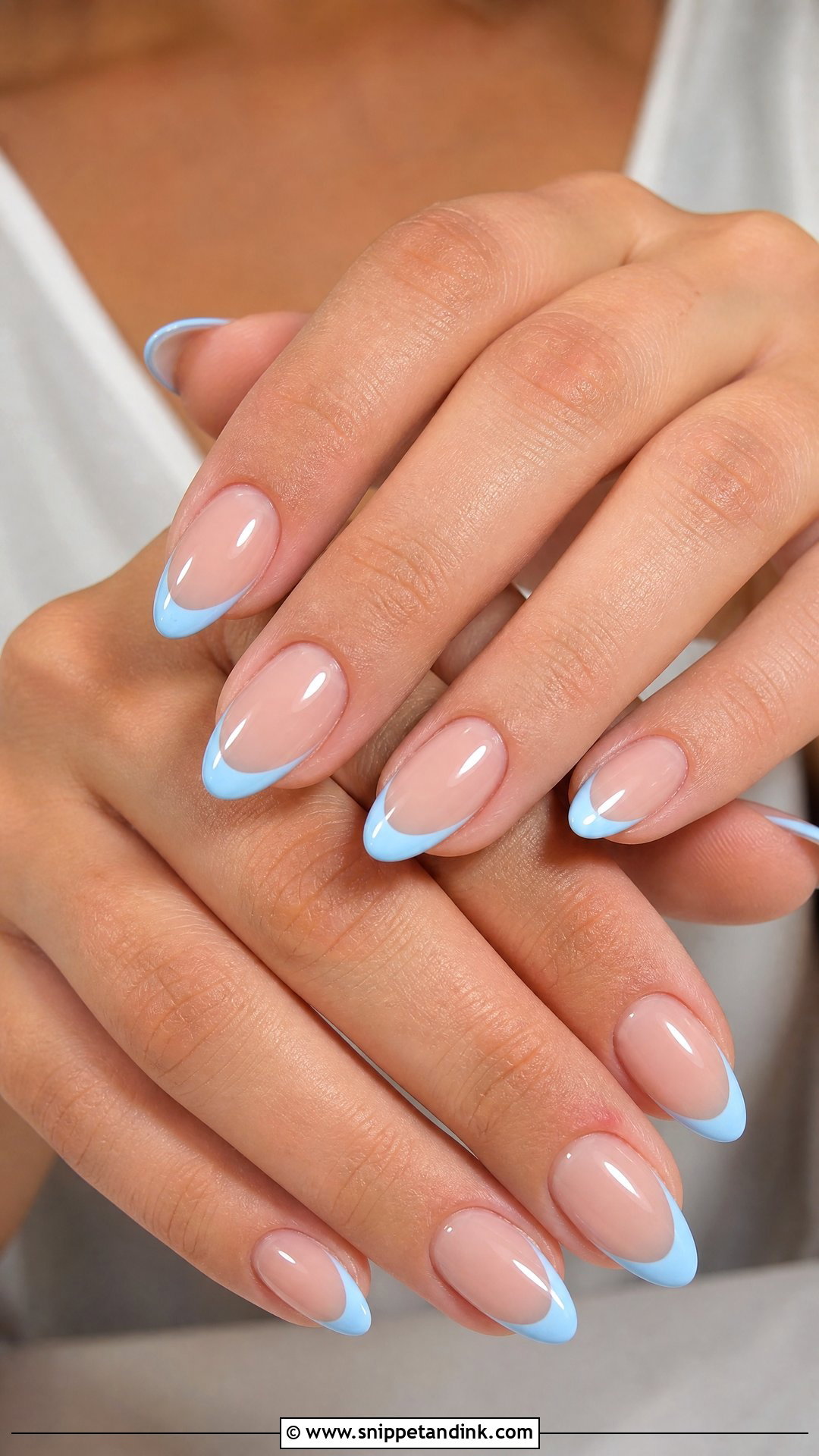 Blue Bridal French Tip Nails - Snippet and Ink - 25 Blue Bridal Nails