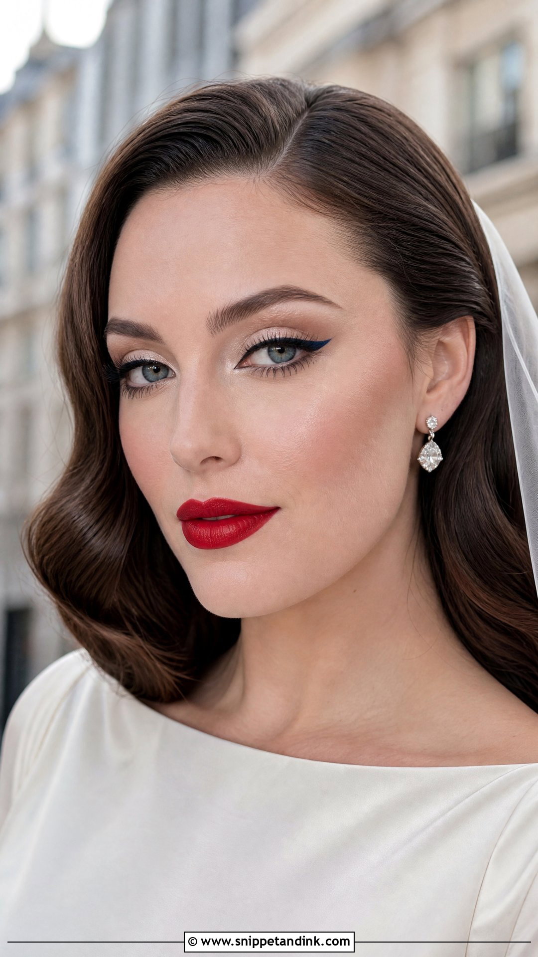 Blue Bridal Makeup With Red Lip - Snippet and Ink - 20 Blue Bridal Makeup Ideas