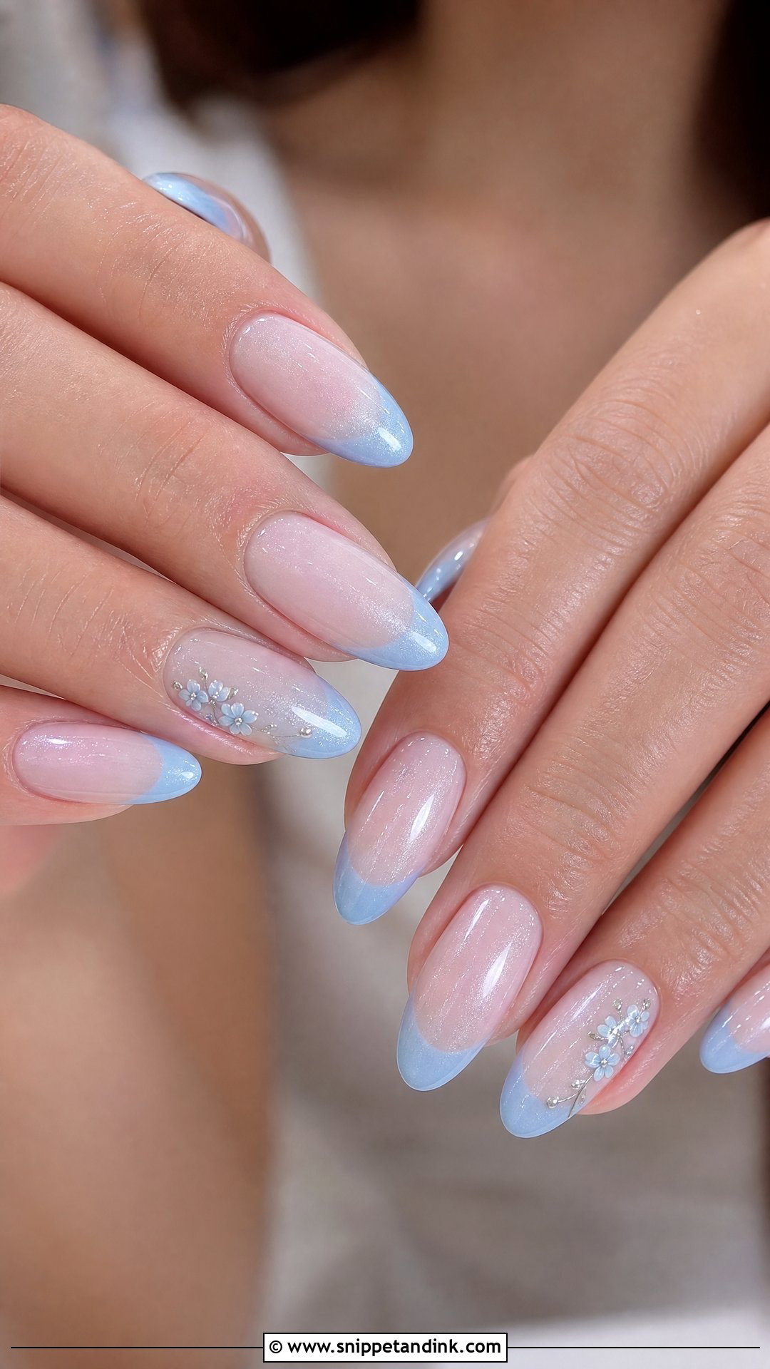 Blue Bridal Nails - Snippet and Ink - 25 Bridal Wedding Nails for Bride