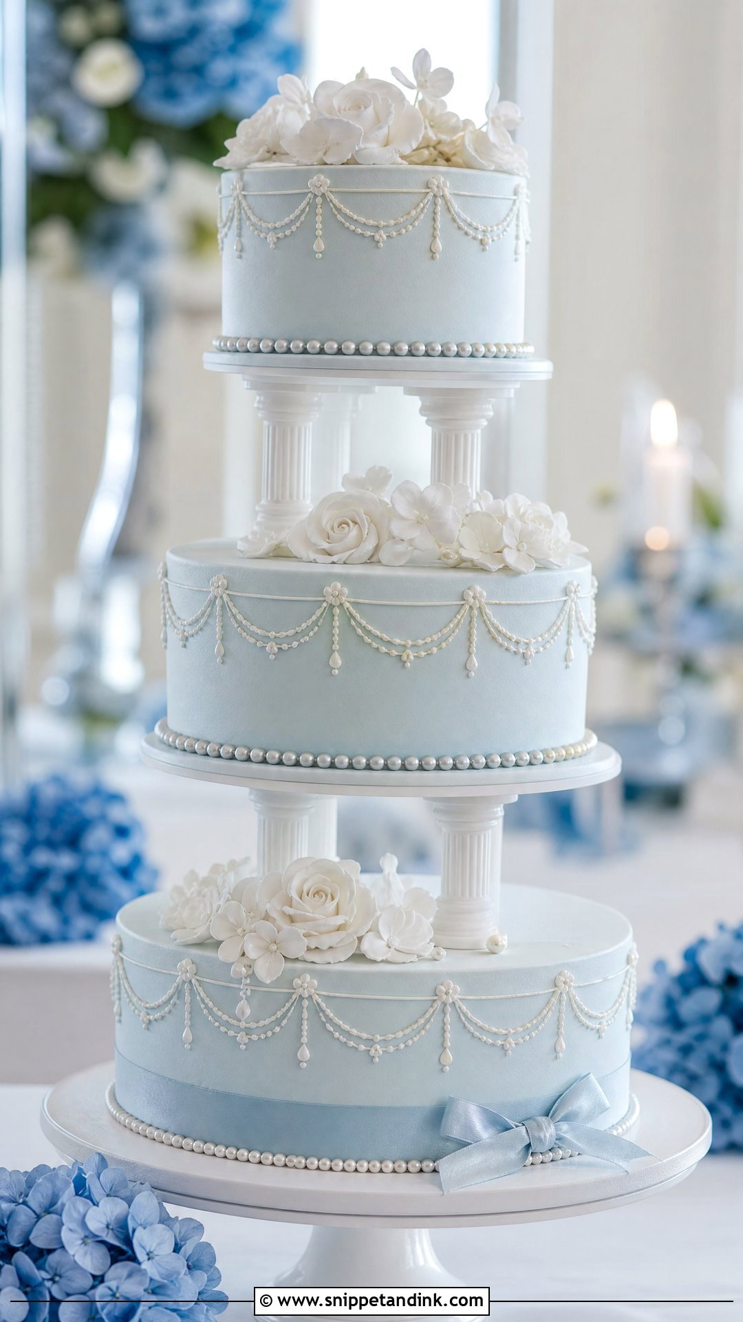 Blue Carousel Wedding Cake - Snippet and Ink - 30 Carousel Cake Ideas for Wedding