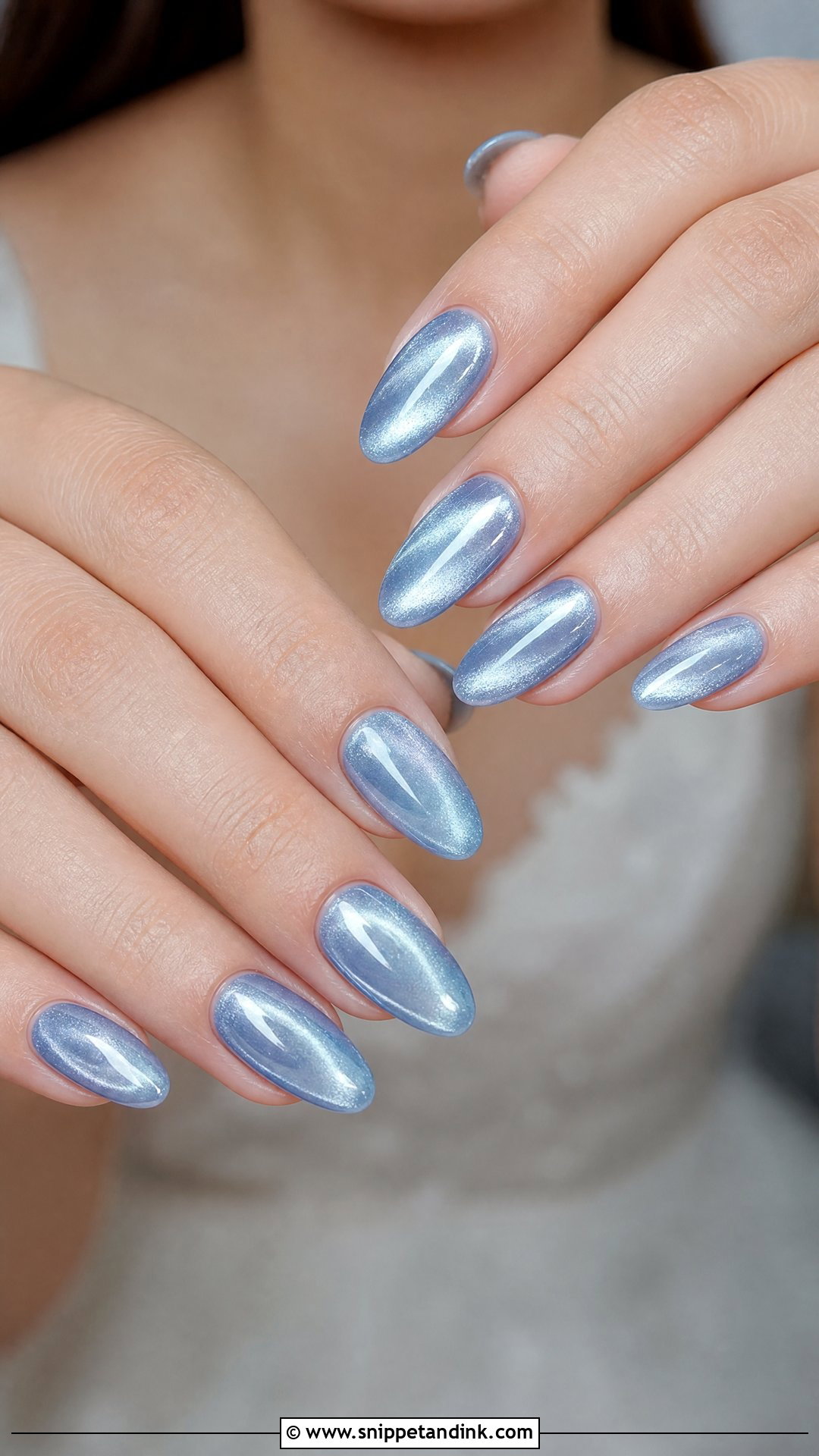 Blue Cat Eye Bridal Nails - Snippet and Ink - 25 Blue Bridal Nails