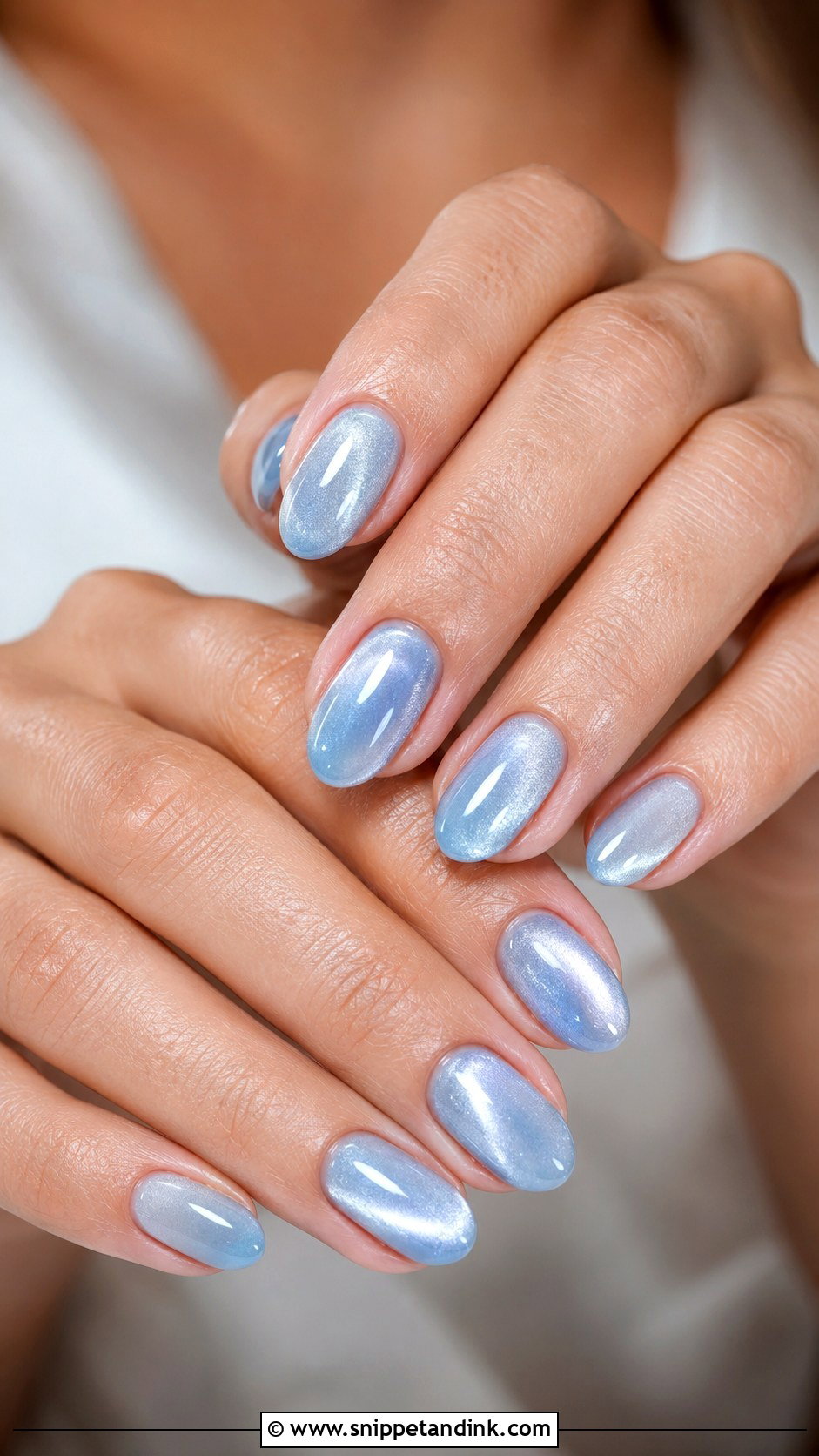 Blue Cat Eye Bridal Wedding Nails - Snippet and Ink - 20 Cat Eye Bridal Wedding Nails