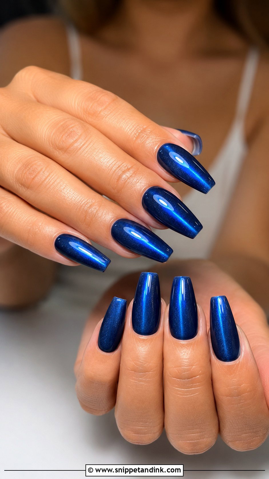 Blue Cat Eye Wedding Nails - Snippet and Ink - 30 Blue Wedding Nails