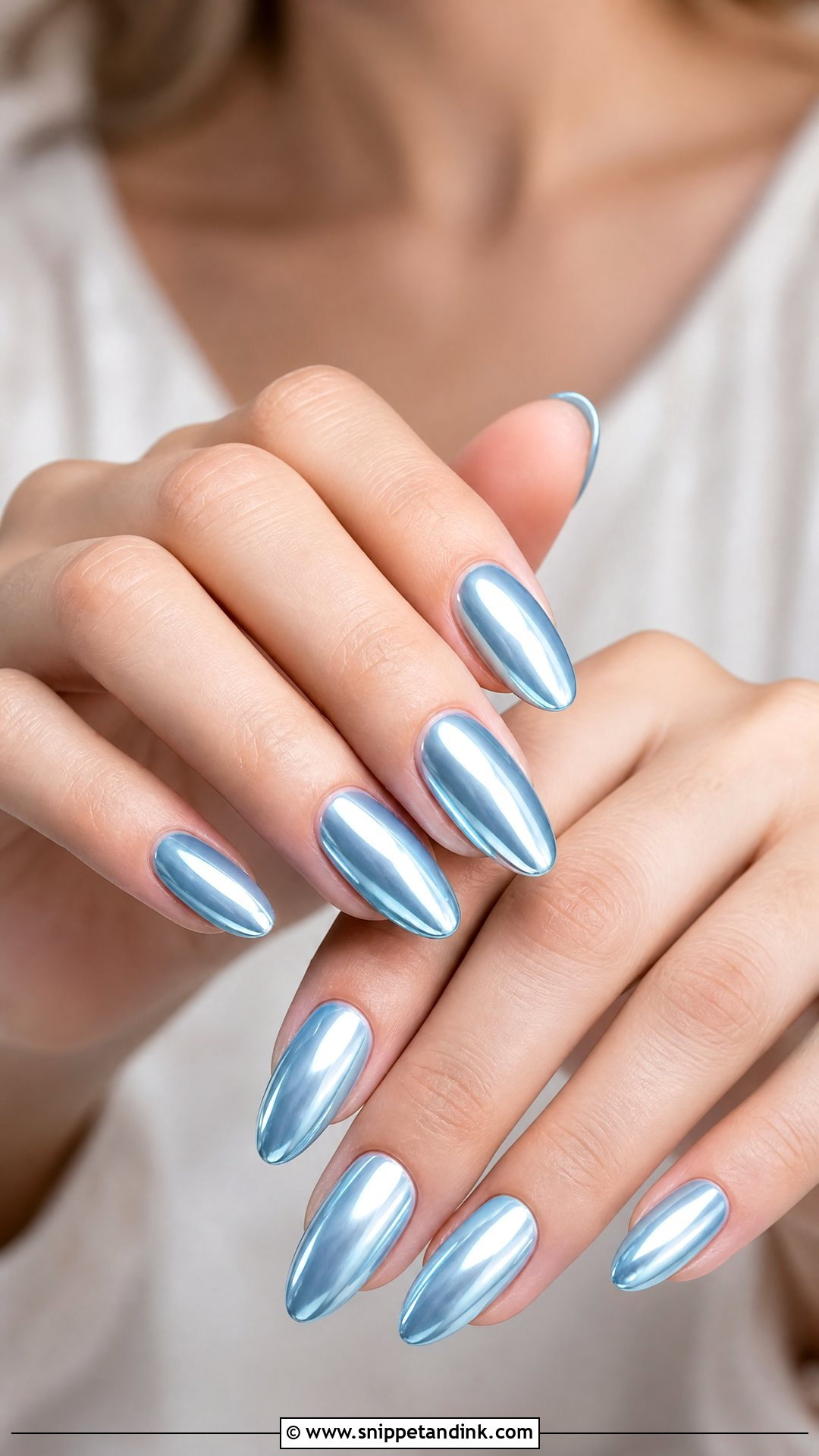 Blue Chrome Bridal Nails - Snippet and Ink - 25 Blue Bridal Nails