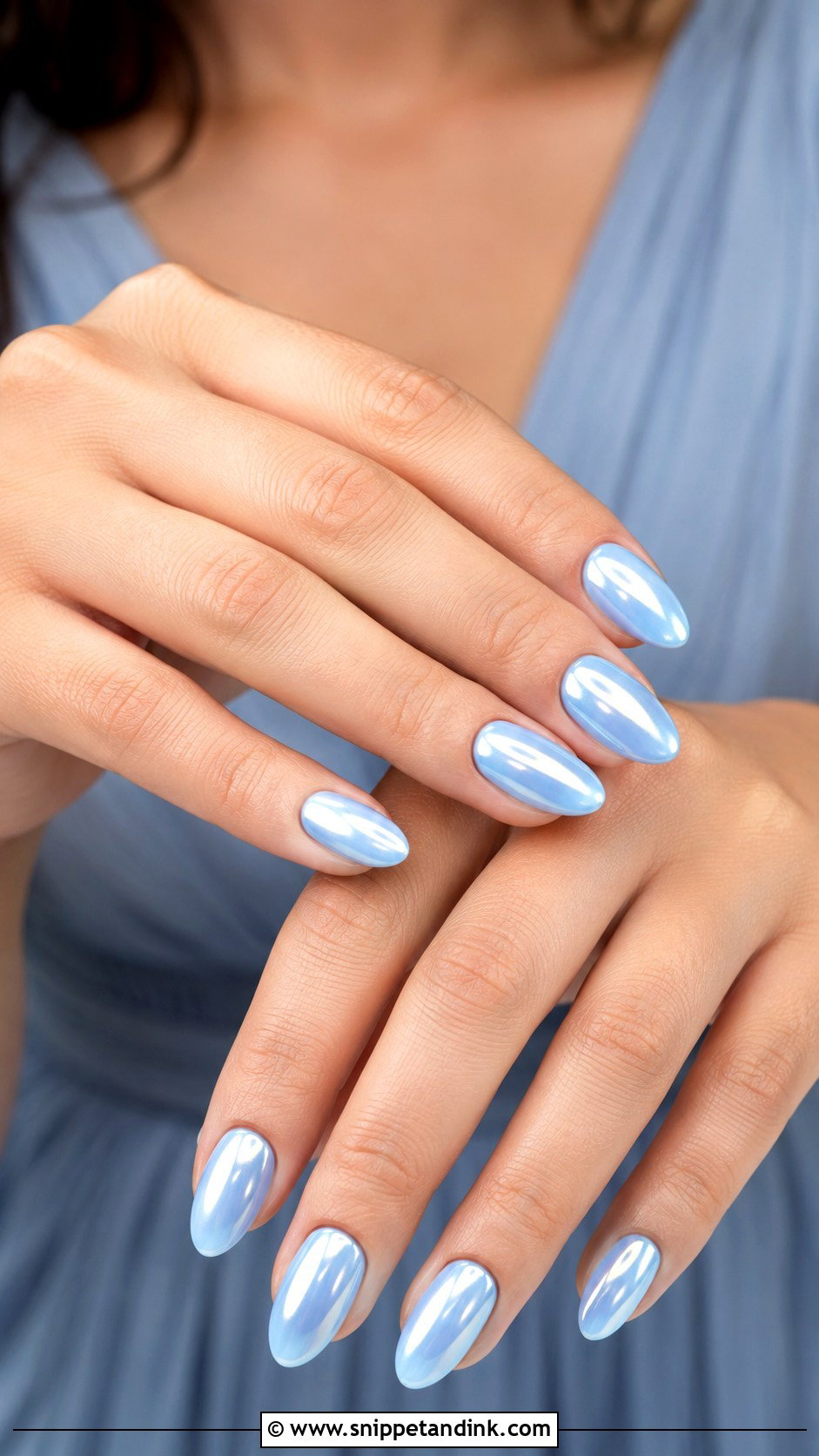 Blue Chrome Bridesmaid Nails - Snippet and Ink - 20 Blue Bridesmaid Nails