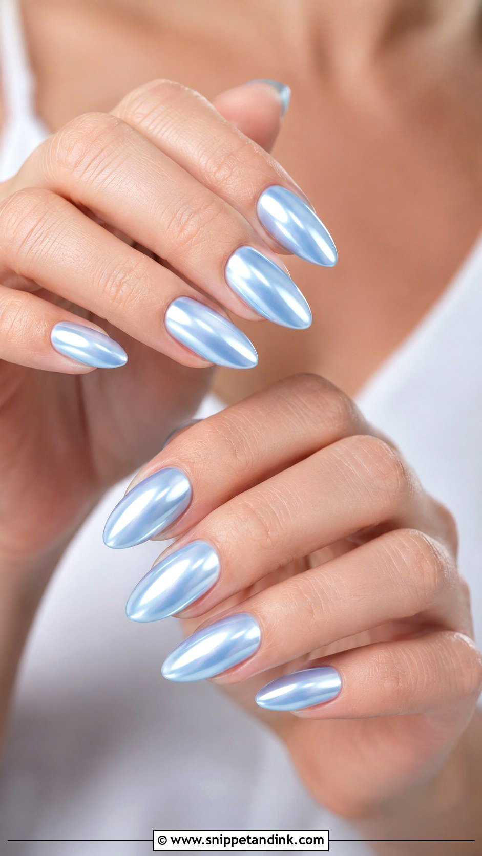 Blue Chrome Wedding Nails - Snippet and Ink - 20 Blue Wedding Nails for Bride