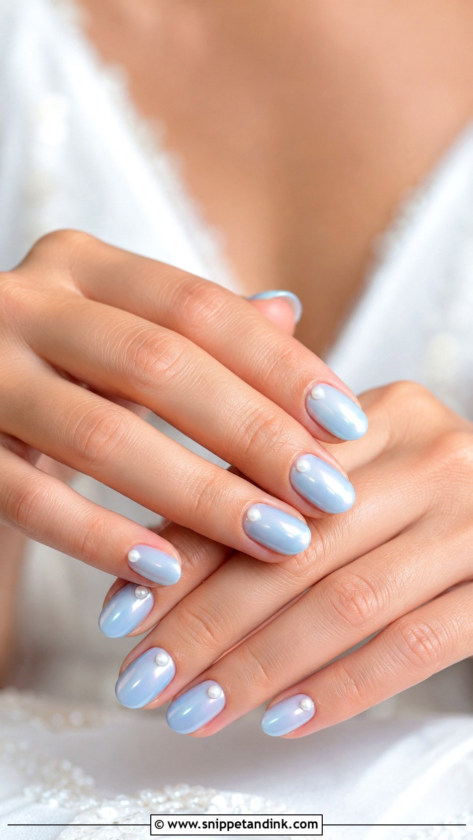 Blue Chrome Wedding Nails - Snippet and Ink - 20 Wedding Nails with Blue