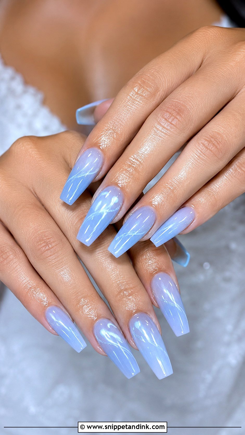 Blue Coffin Wedding Nails - Snippet and Ink - 20 Blue Wedding Nails for Bride