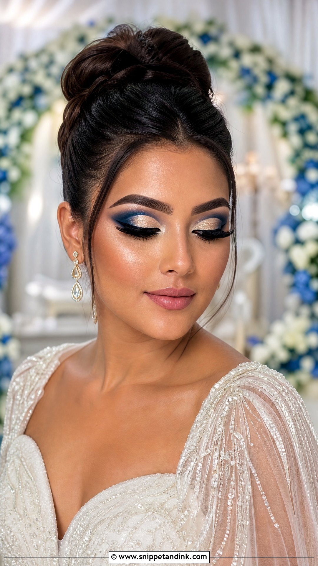 Blue Cut Crease Wedding Makeup - Snippet and Ink - 20 Blue Wedding Makeup Ideas