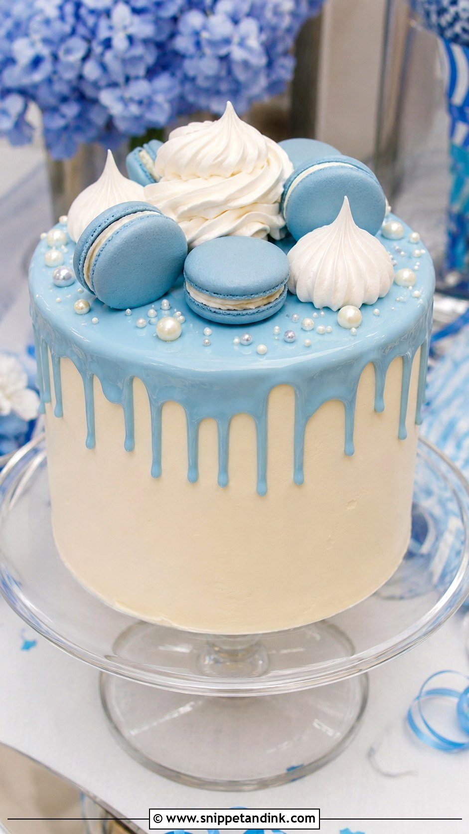 Blue Drip Cake - Snippet and Ink - 25 Something Blue Cake Ideas