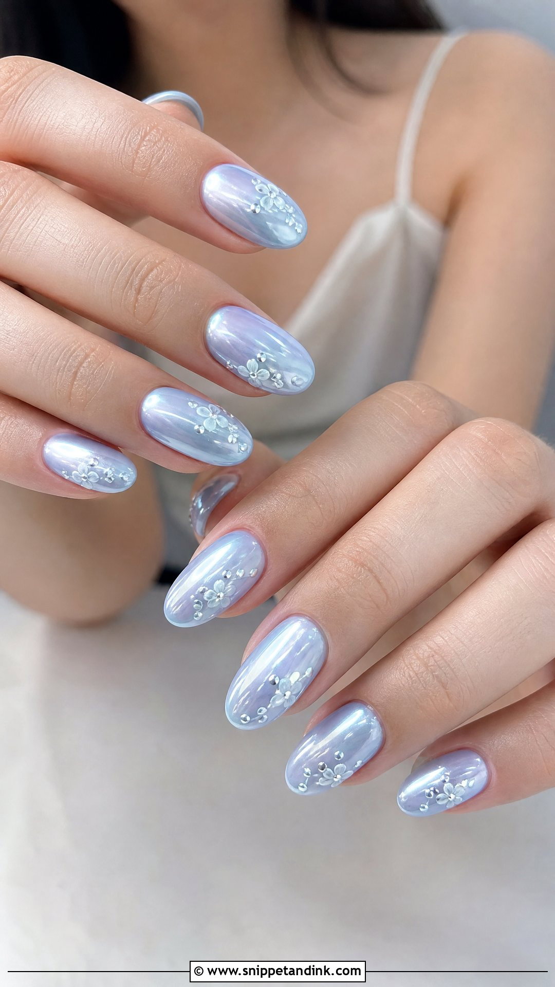 Blue Engagement Nails - Snippet and Ink - 25 Nail Art for Engagement Brides Ideas