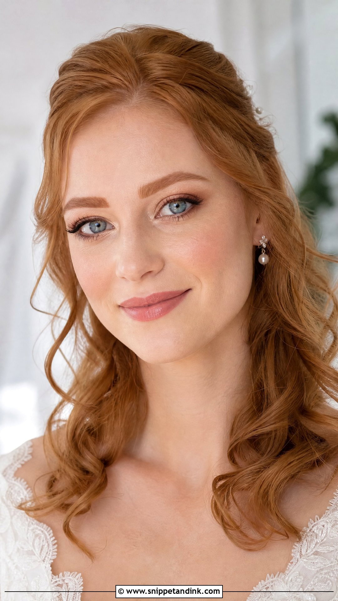 Blue Eye Redhead Bridal Makeup - Snippet and Ink - 20 Redhead Bridal Makeup Ideas
