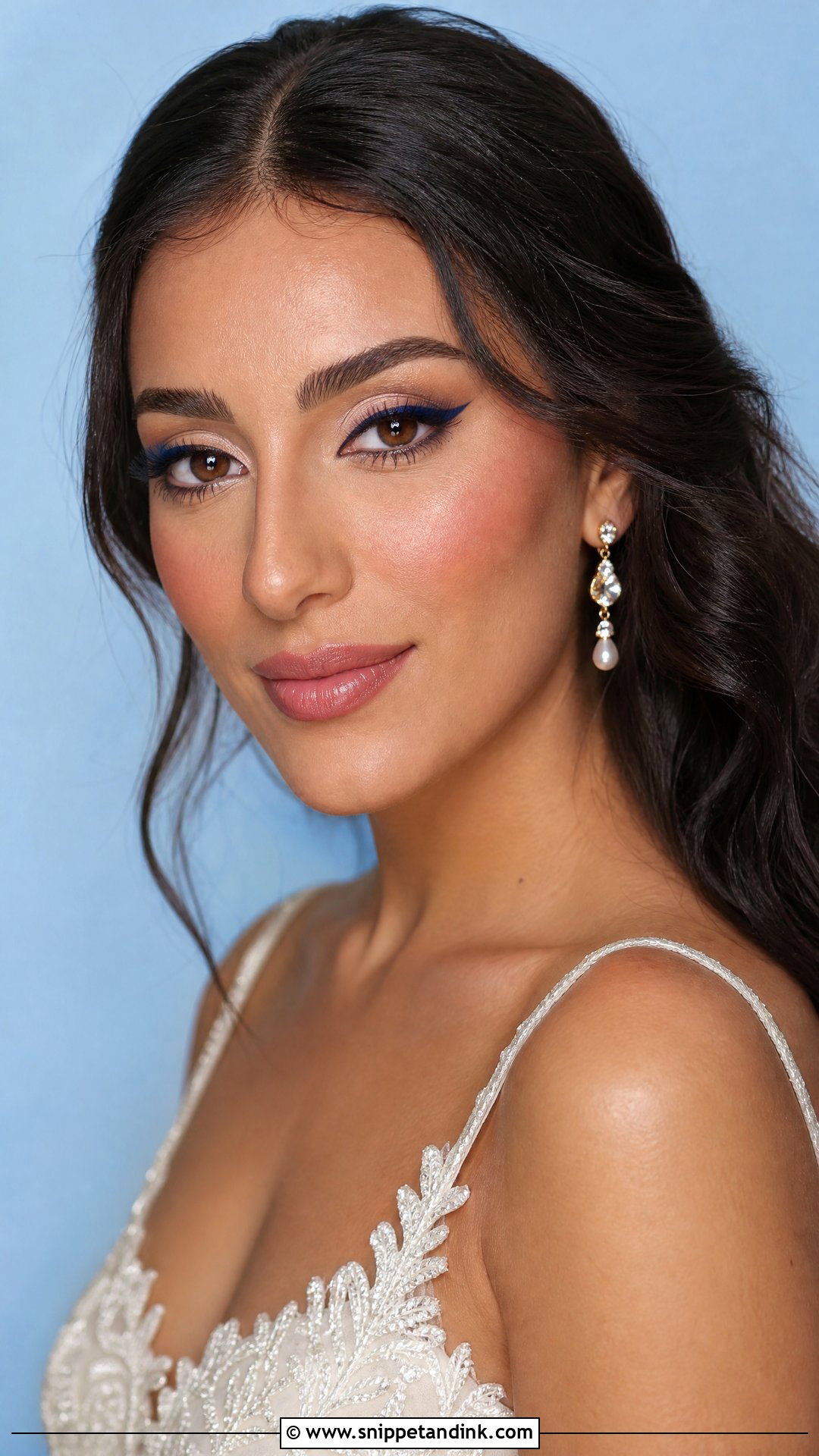 Blue Eyeliner Bridal Makeup - Snippet and Ink - 20 Bold Bridal Makeup Ideas